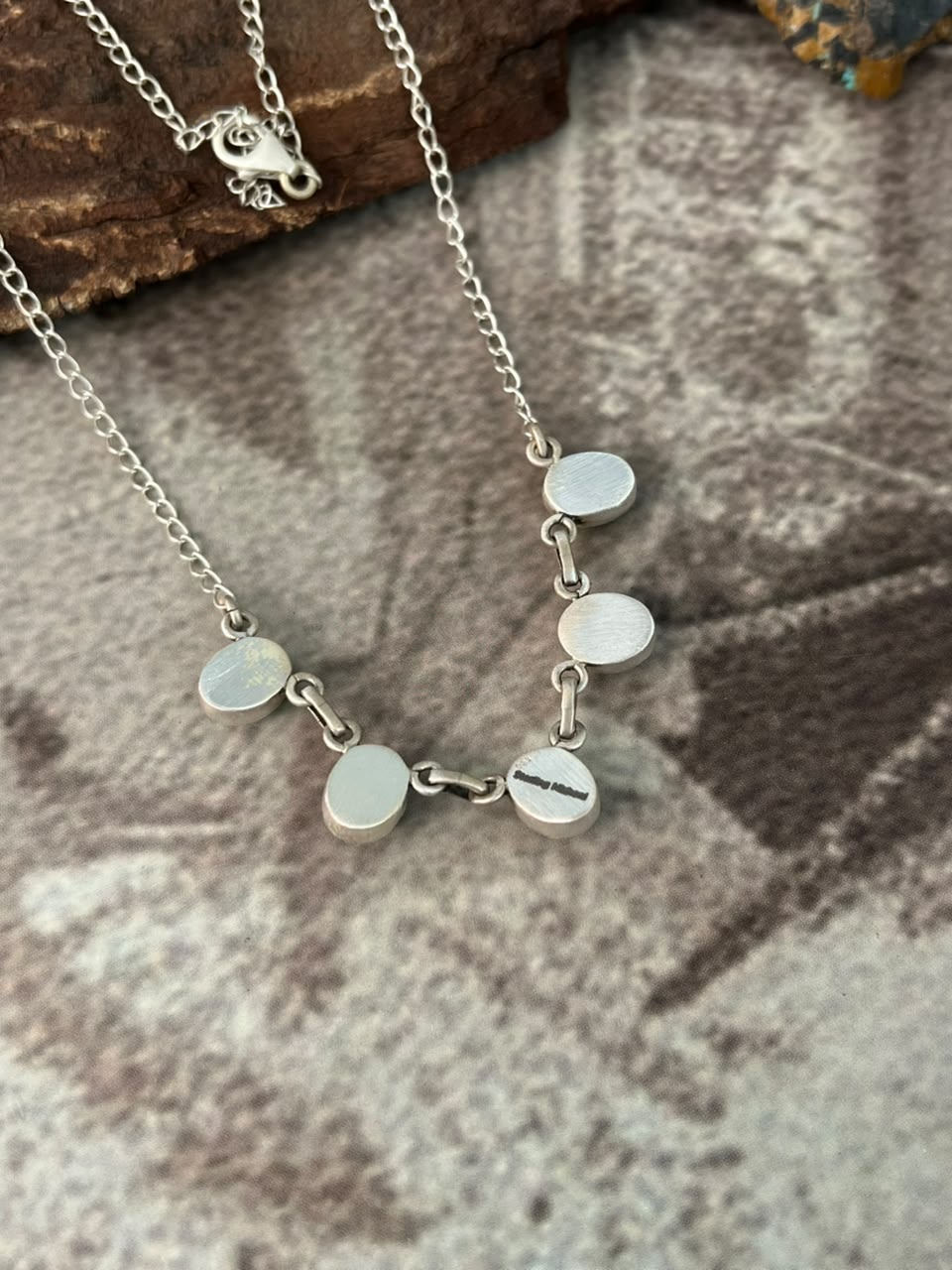 Handmade Sterling Silver Number 8 Turquoise Collection: Necklace Signed Nizhoni