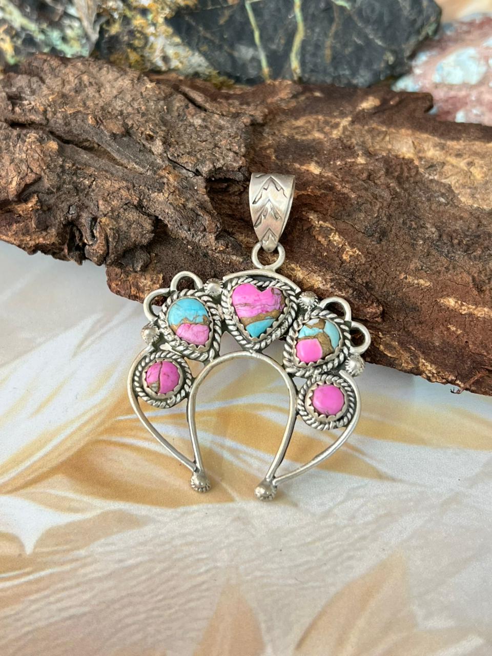 Handmade Sterling Silver Cotton Candy Pendant "Signed Nizhoni"