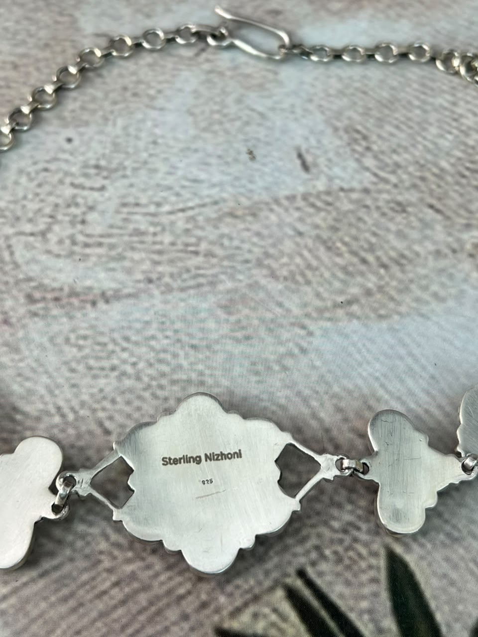 Handmade Sterling Silver Christmas Dahlia Collection: Choker Necklace Signed Nizhoni