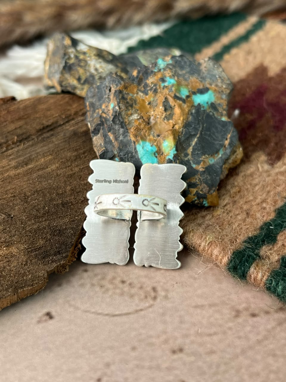 Handmade Sterling Silver Cotton Candy Adjustable Ring Signed Nizhoni