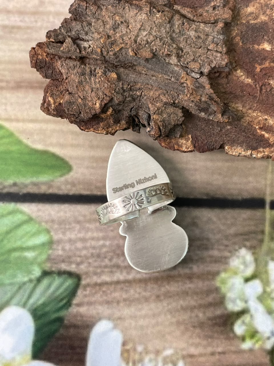Handmade Sterling Silver Gem Silica Collection: Adjustable Ring Signed Nizhoni