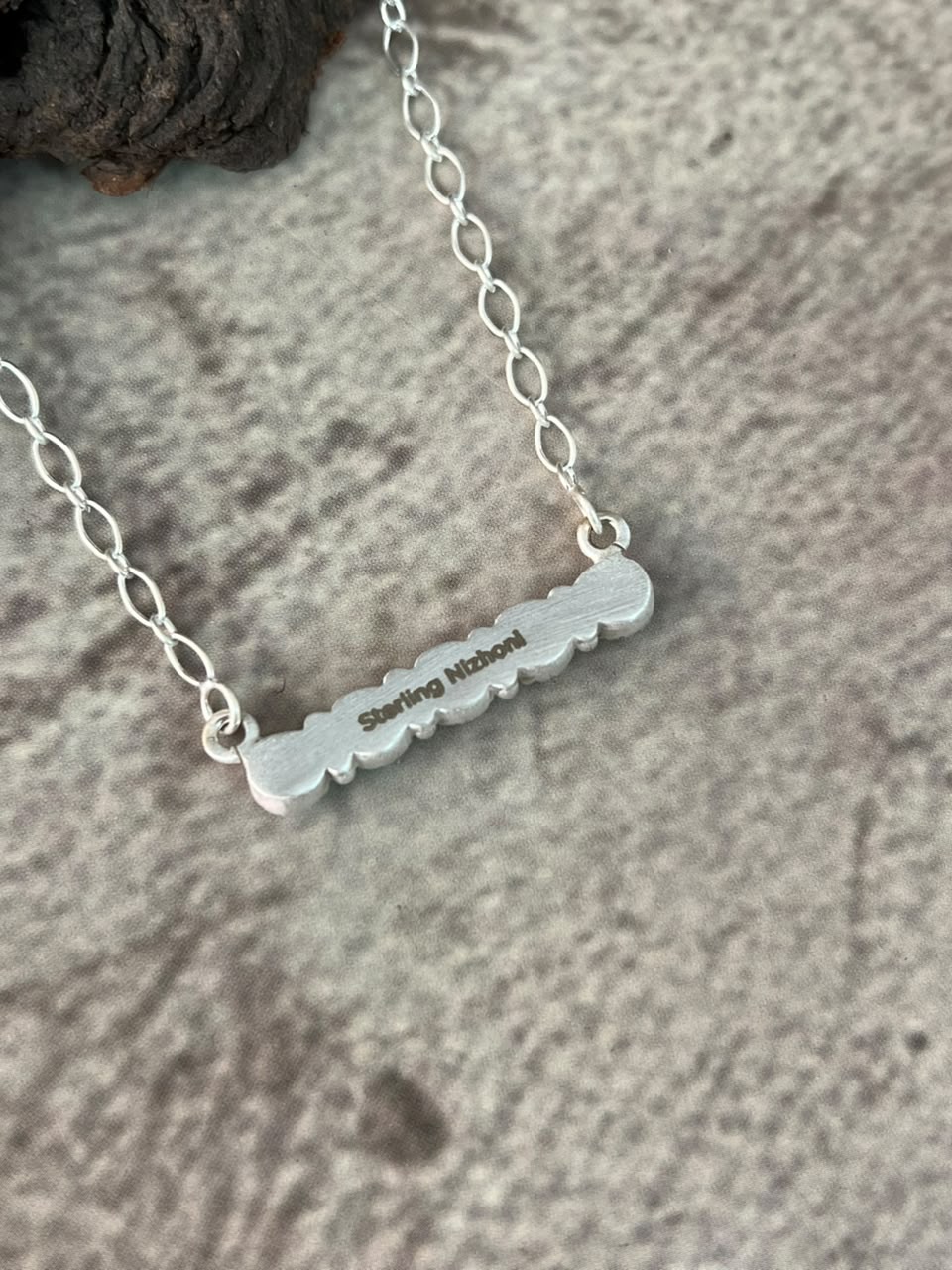 Handmade Sterling Silver Cotton Candy Necklace Signed Nizhoni