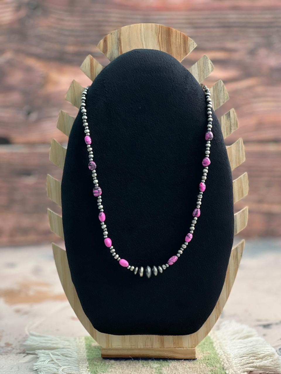 Handmade Sterling Silver Beaded Cherry Blossom Necklace