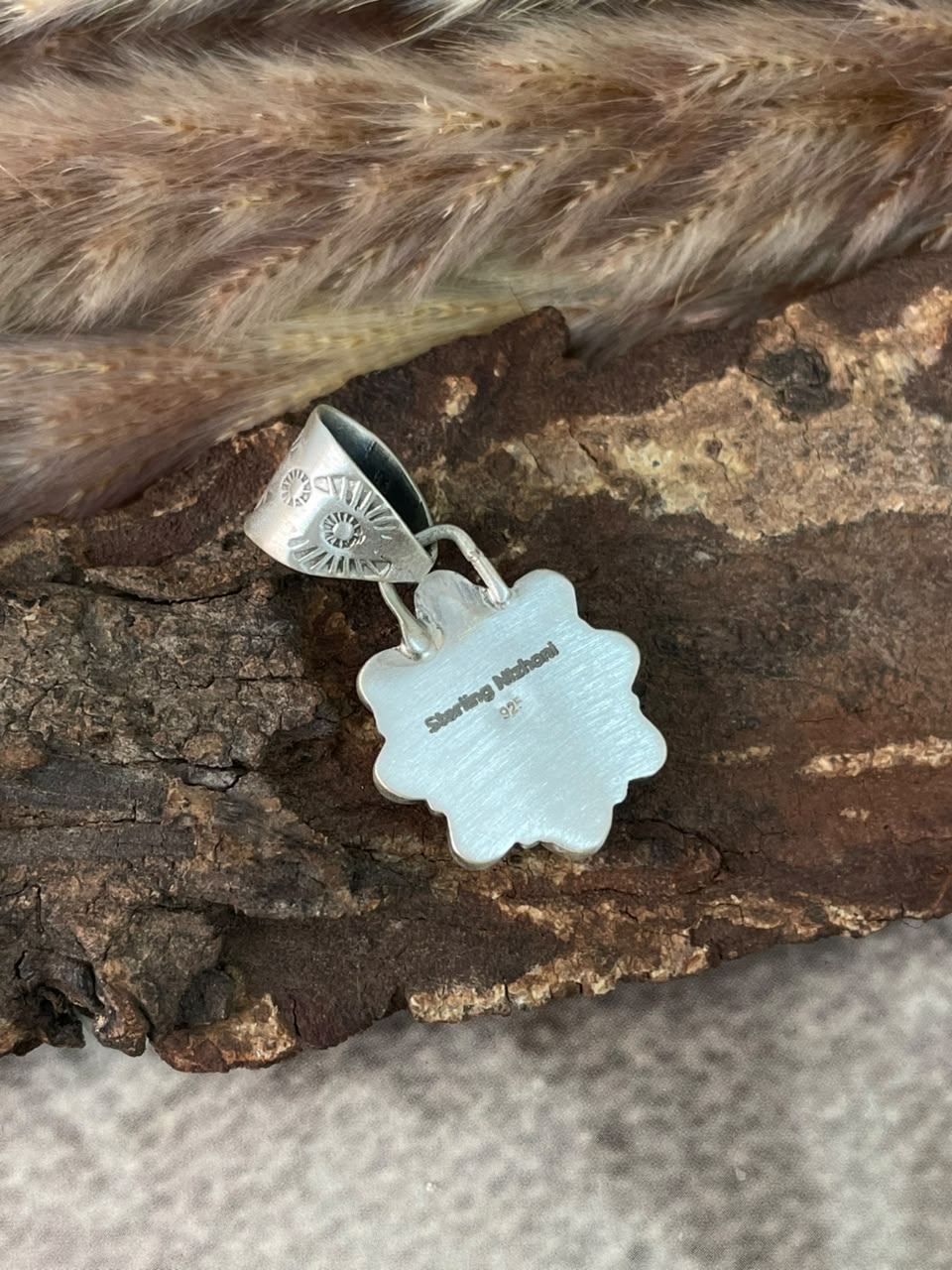 Handmade Sterling Silver Number 8 Turquoise Collection: Pendant Signed Nizhoni