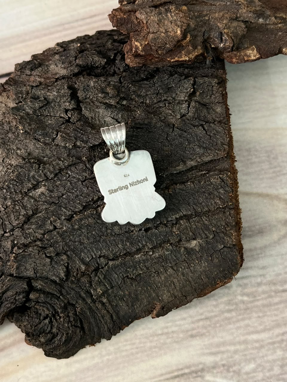 Handmade Sterling Silver Gem Silica Collection: Pendant Signed Nizhoni