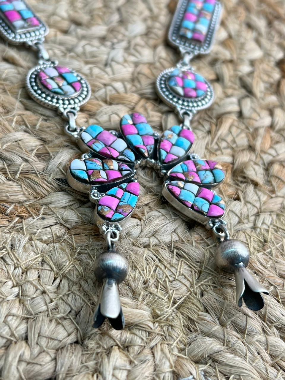 Handmade Sterling Silver Cotton Candy Necklace "Signed Nizhoni"