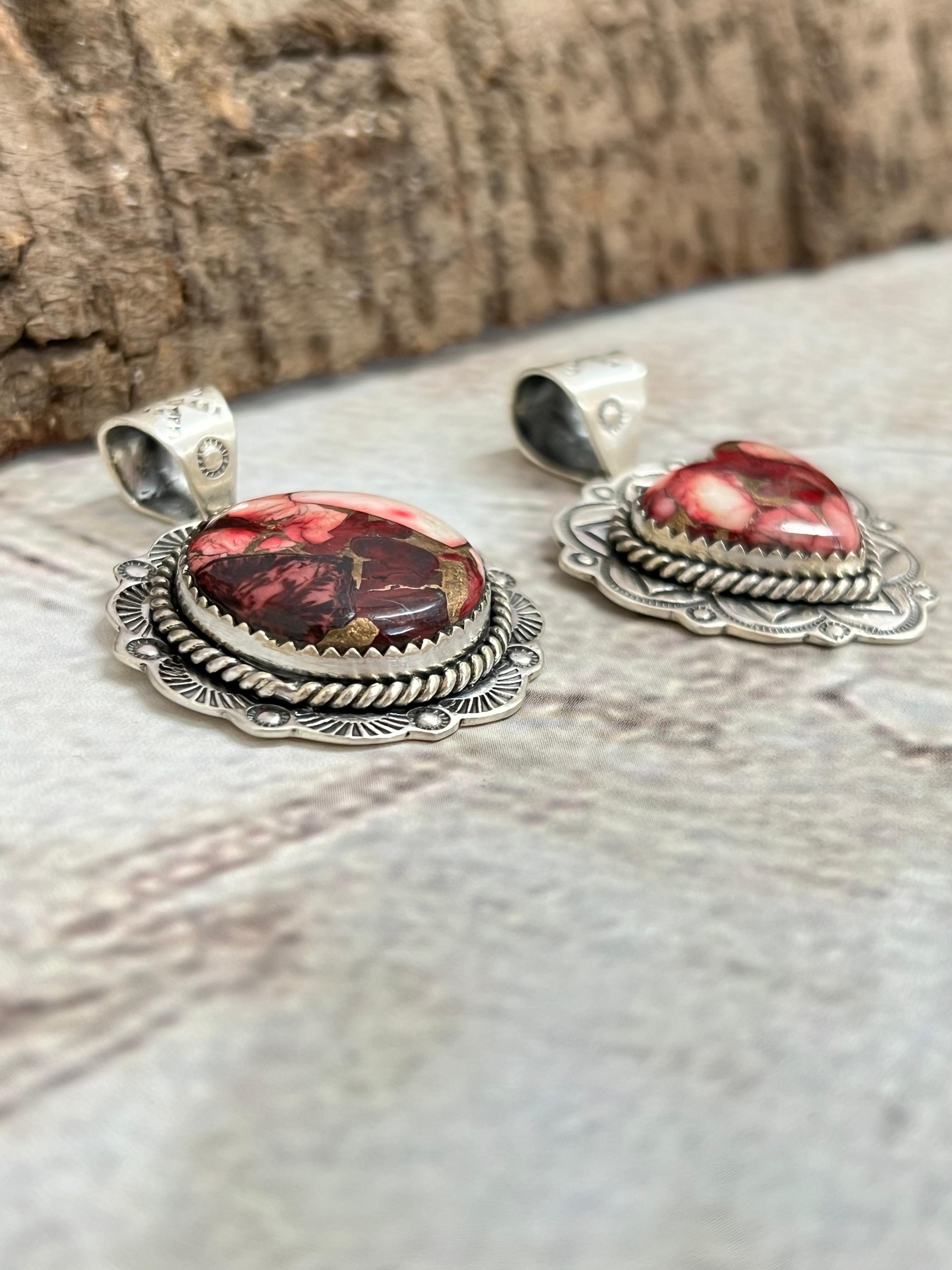 Handmade Sterling Silver Dahlia Rose Pendant with Signed Nizhoni