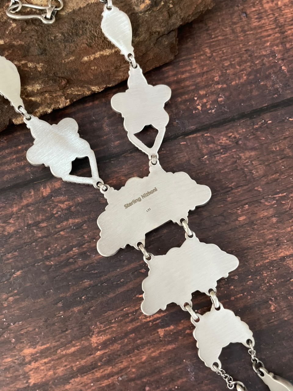 Handmade Sterling Silver Kingman Turquoise NFR Collection: Necklace Signed Nizhoni