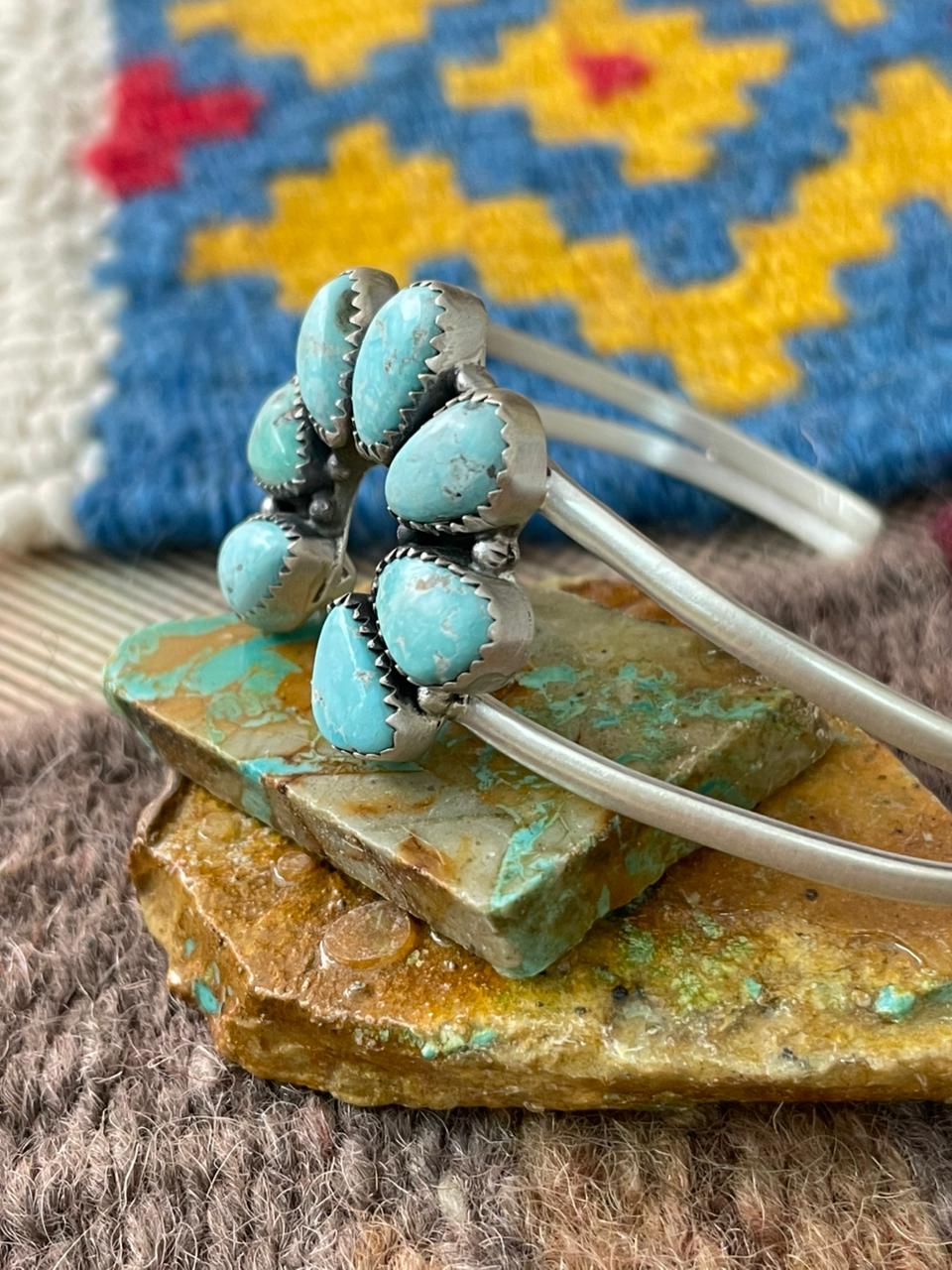 Handmade Sterling Silver White Water Naja Cuff Bracelet "Signed Nizhoni"