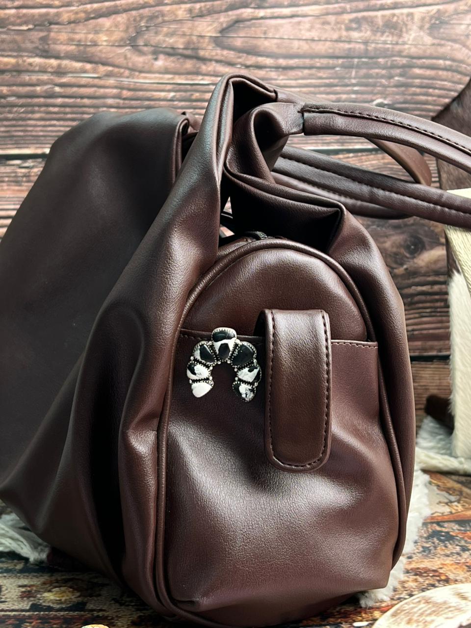 Handmade Sterling Silver White Buffalo Purse Key Clip "Signed Nizhoni"