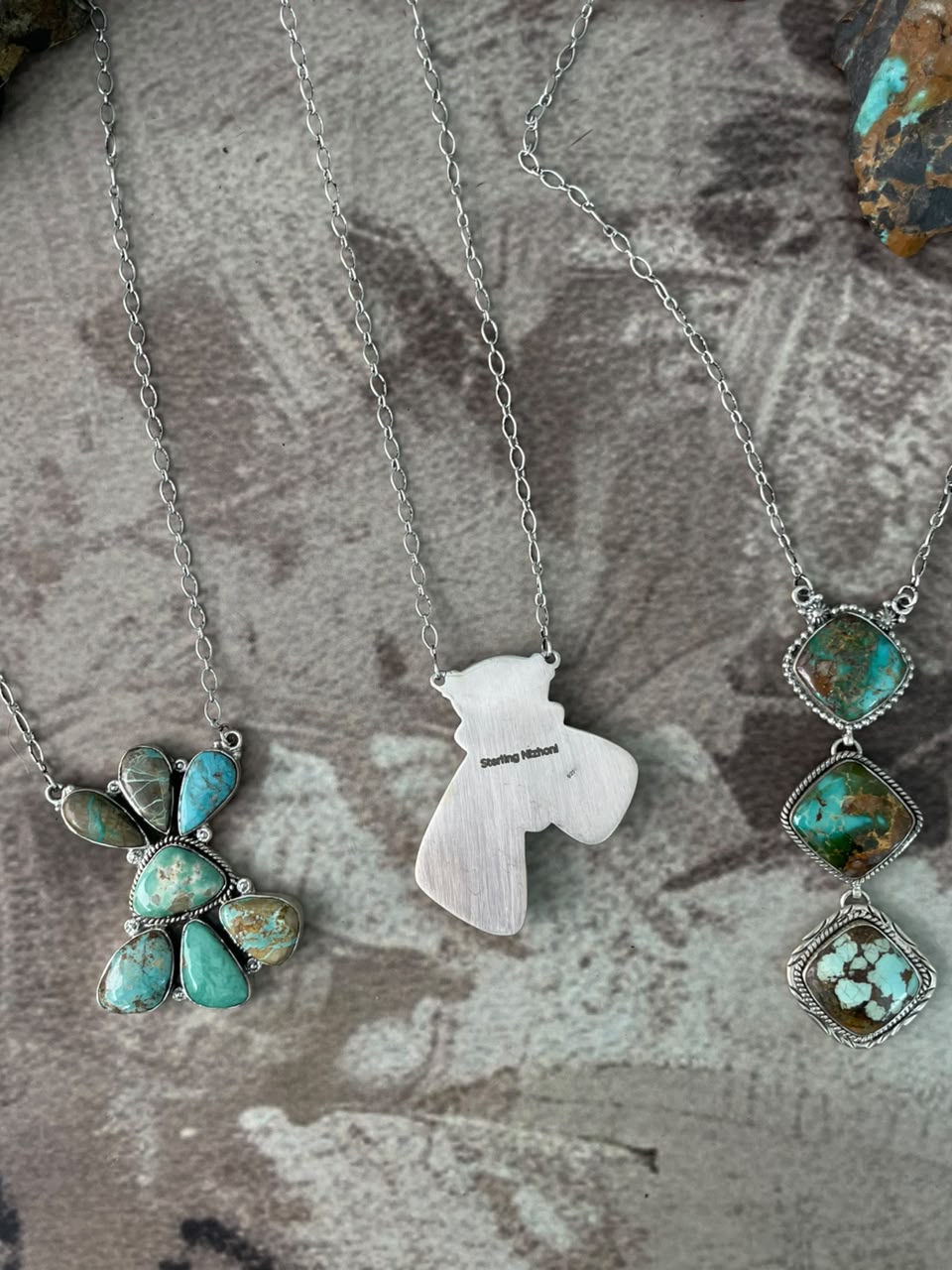Handmade Sterling Silver Royston Turquoise Necklace Signed Nizhoni