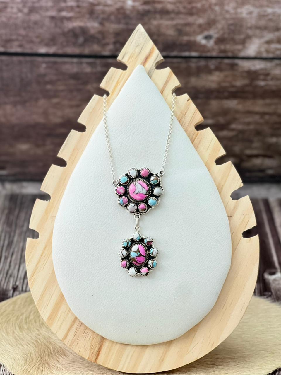 Handmade Sterling Silver Cotton Candy Necklace "Signed Nizhoni"