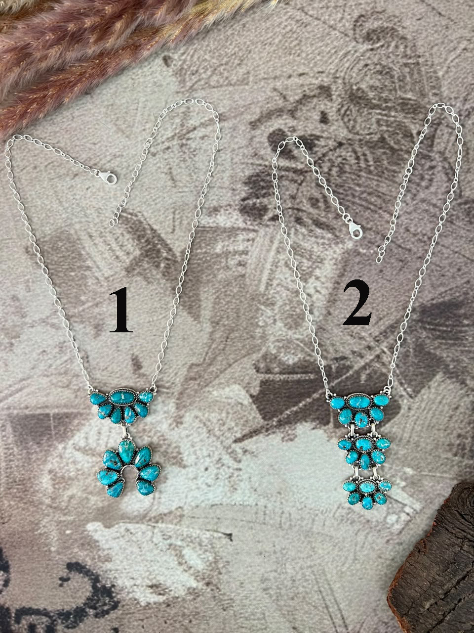 Handmade Sterling Silver White Water Turquoise Necklace Signed Nizhoni