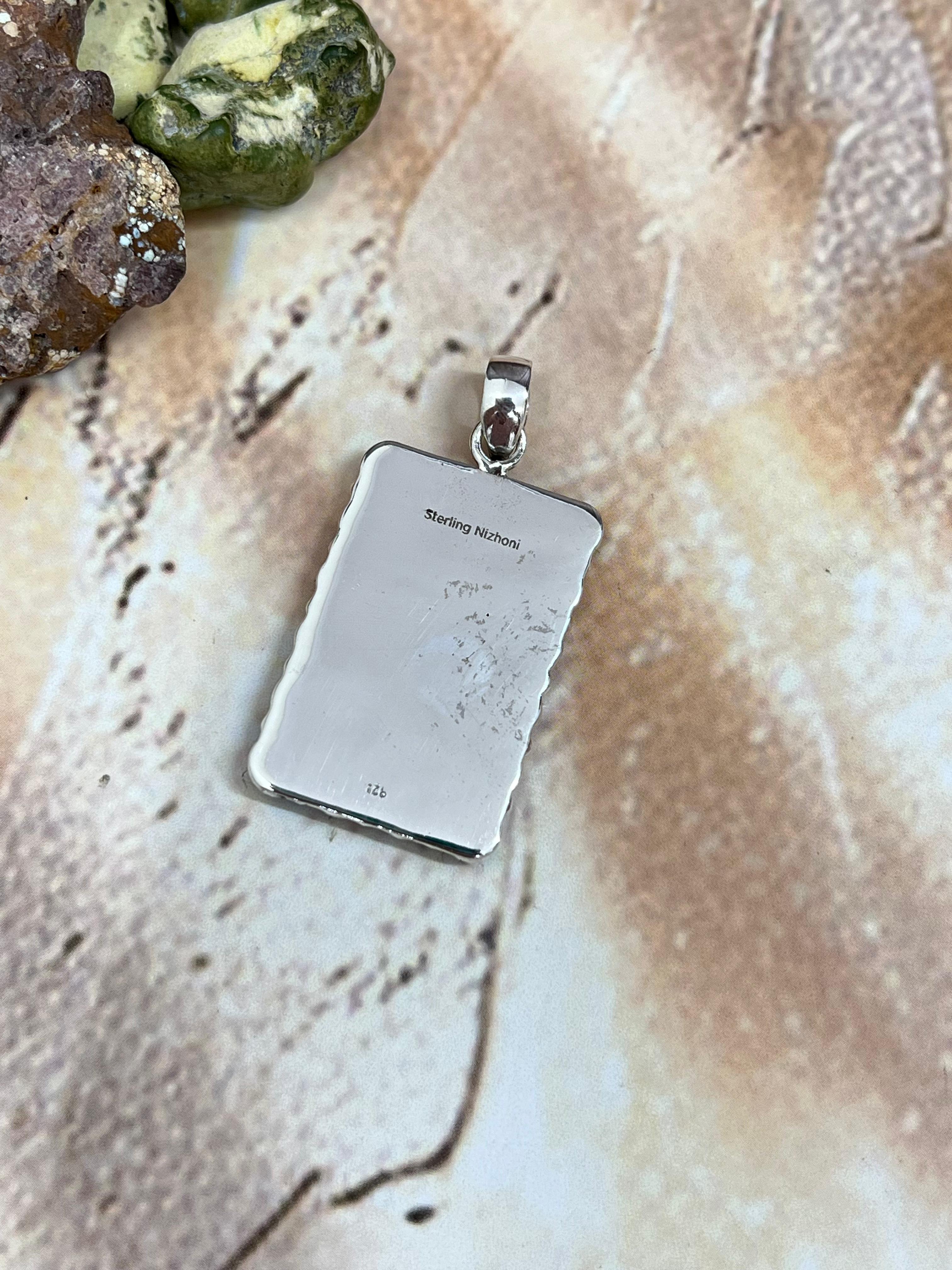 Handmade Sterling Silver Dahlia Rose Pendant with Signed Nizhoni