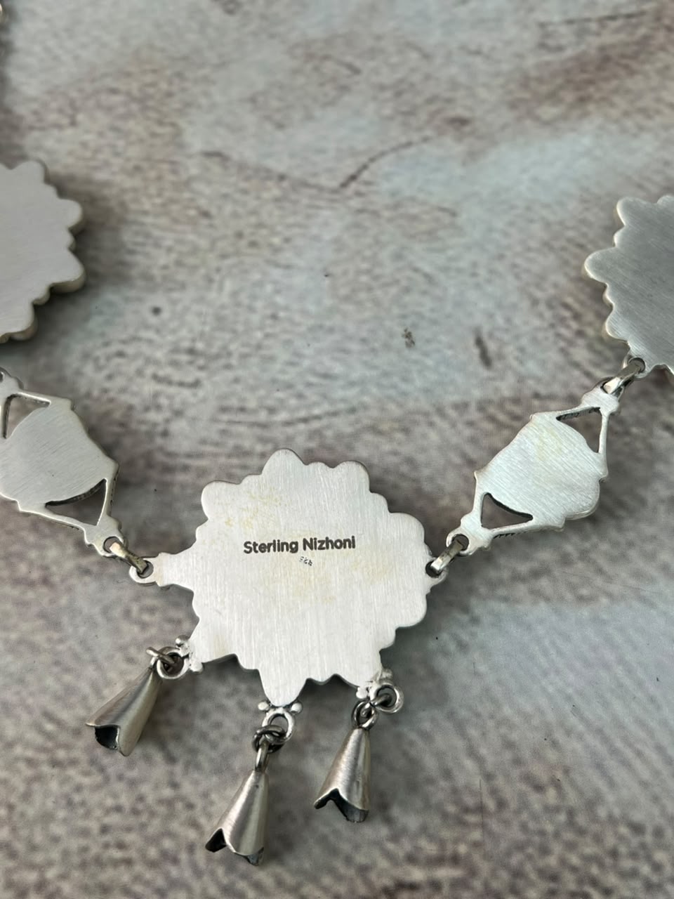 Handmade Sterling Silver Christmas Dahlia Collection: Necklace Signed Nizhoni