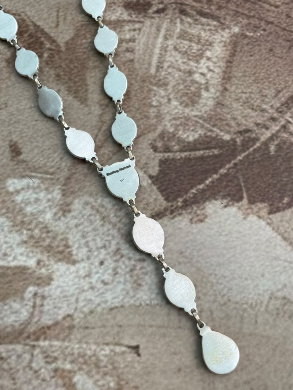 Handmade Sterling Silver Egyptian Turquoise Collection: Drop Necklace Signed Nizhoni