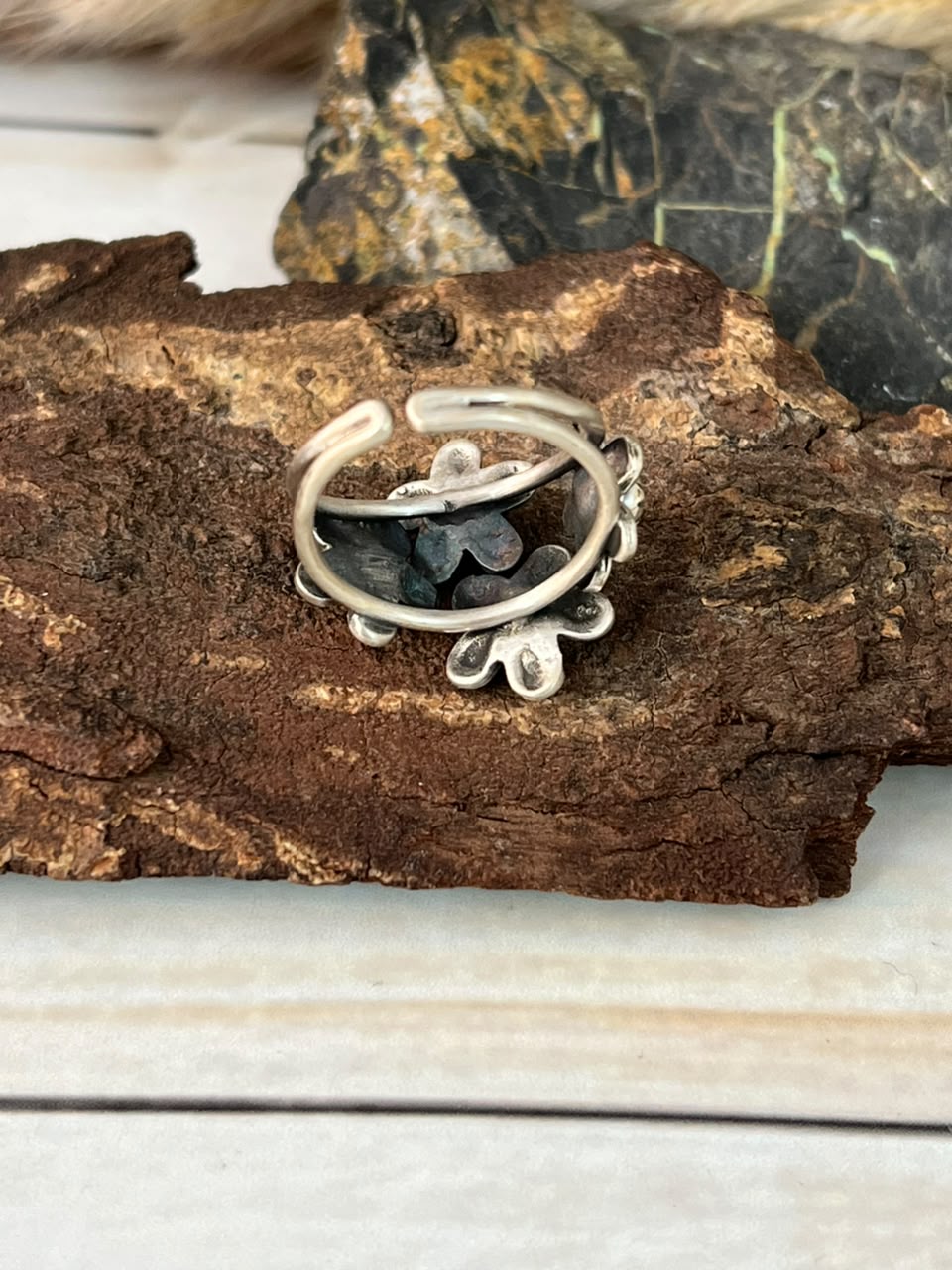 Handmade Sterling Silver Kingman Turquoise Adjustable Ring