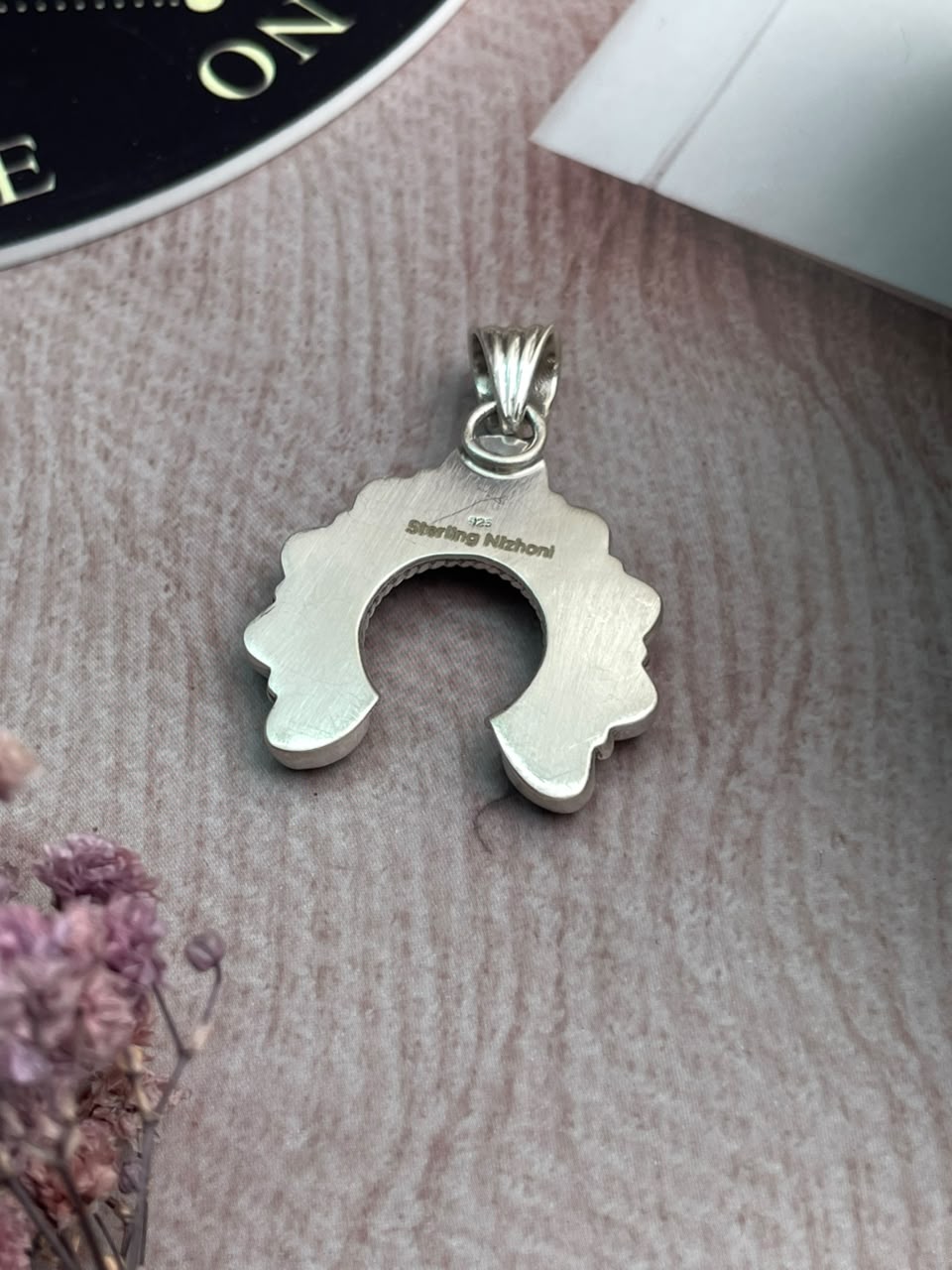 Handmade Sterling Silver Grape Dahlia with Black Onyx Halloween Collection: Naja Pendant Signed Nizhoni