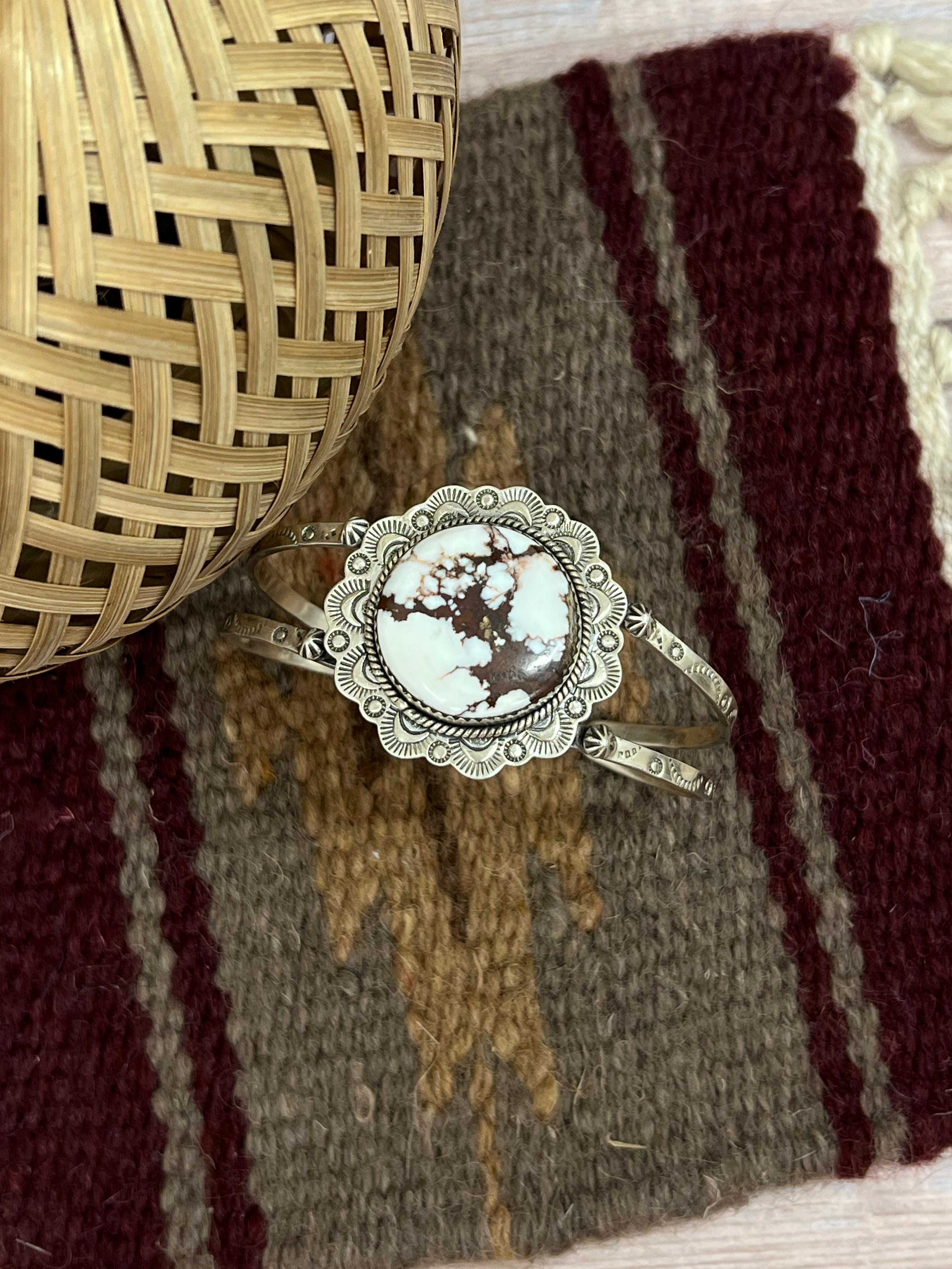 Handmade Sterling Silver Wild Horse Cuff Bracelet with Signed Nizhoni (5)