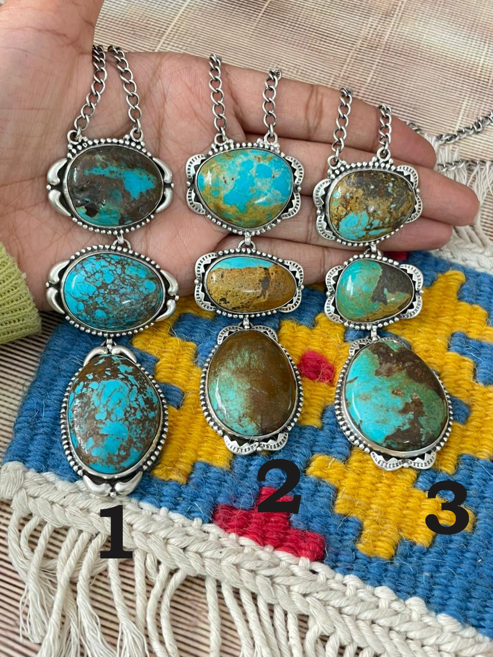 Handmade Sterling Silver Royston Turquoise Necklace "Signed Nizhoni"