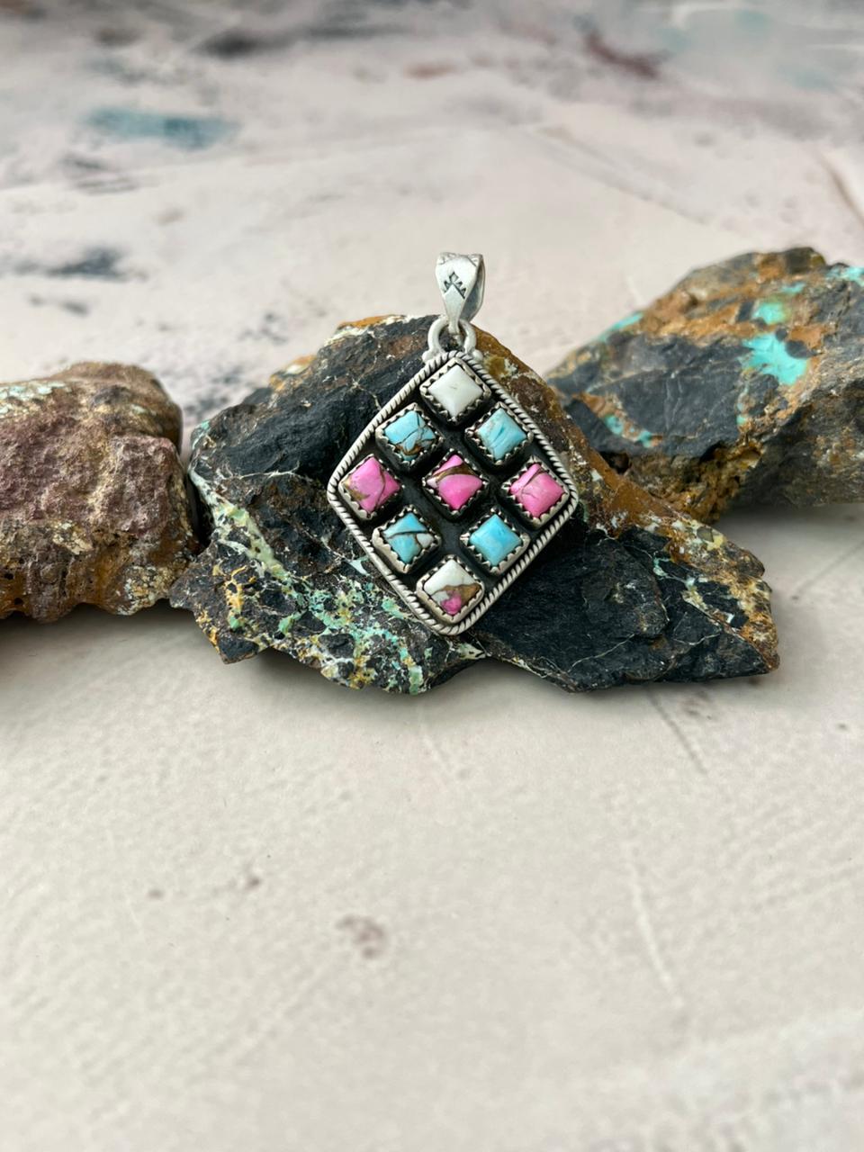 Handmade Sterling Silver Cotton Candy Pendant "Signed Nizhoni"