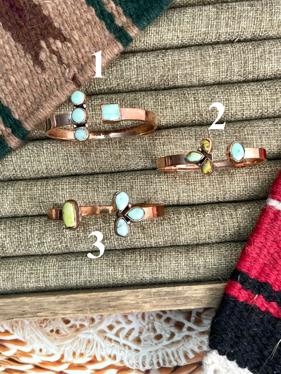 Handmade Paloma with Palomino Turquoise Copper Collection: Cuff Bracelet Signed Nizhoni