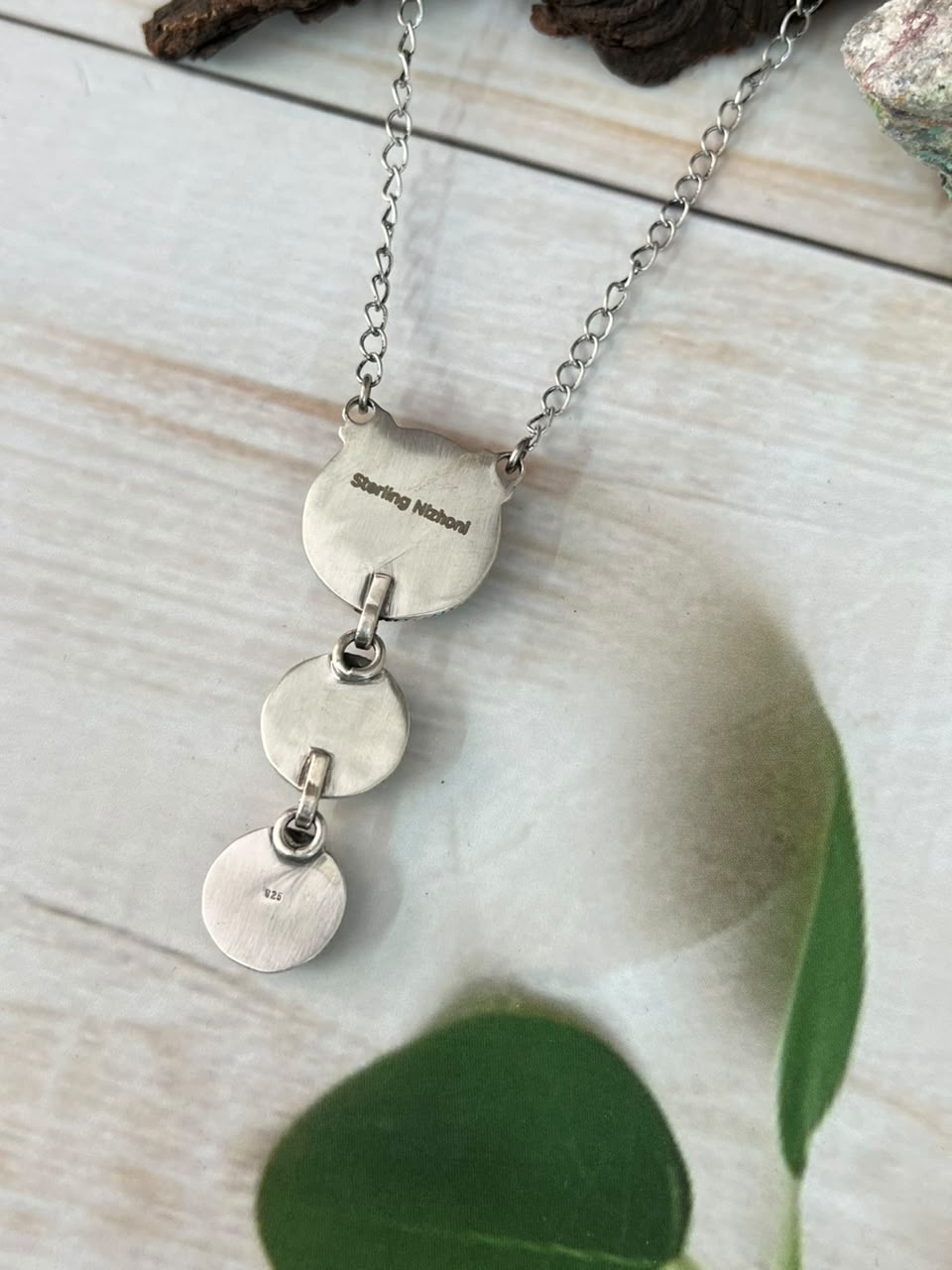 Handmade Sterling Silver Crimson Cowgirl Turquoise Collection: Necklace Signed Nizhoni
