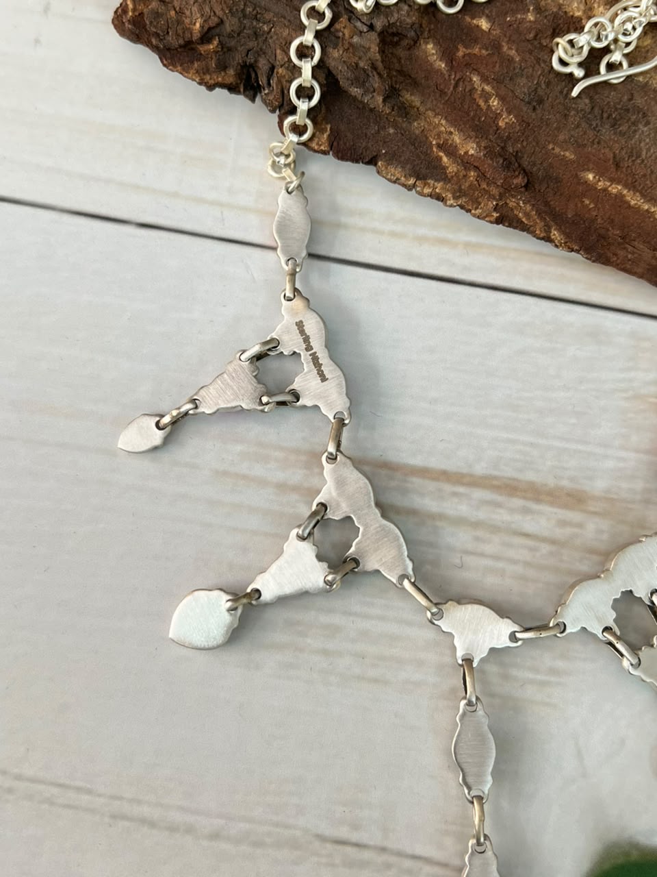 Handmade Sterling Silver Cotton Candy Heart Collection: Necklace Signed Nizhoni