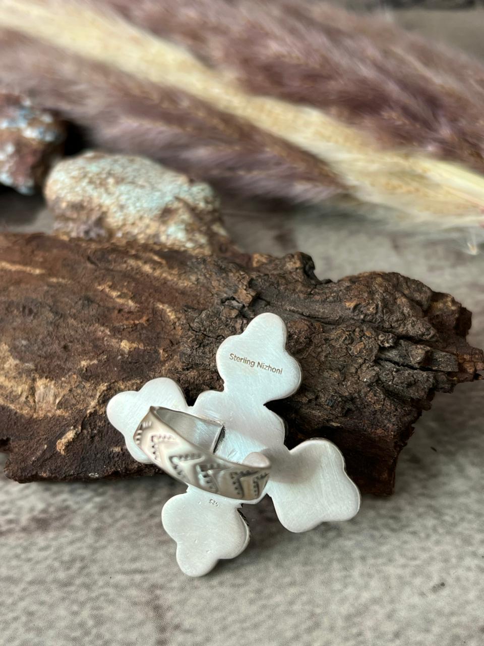 Handmade Sterling Silver Cotton Candy Adjustable Ring "Signed Nizhoni"