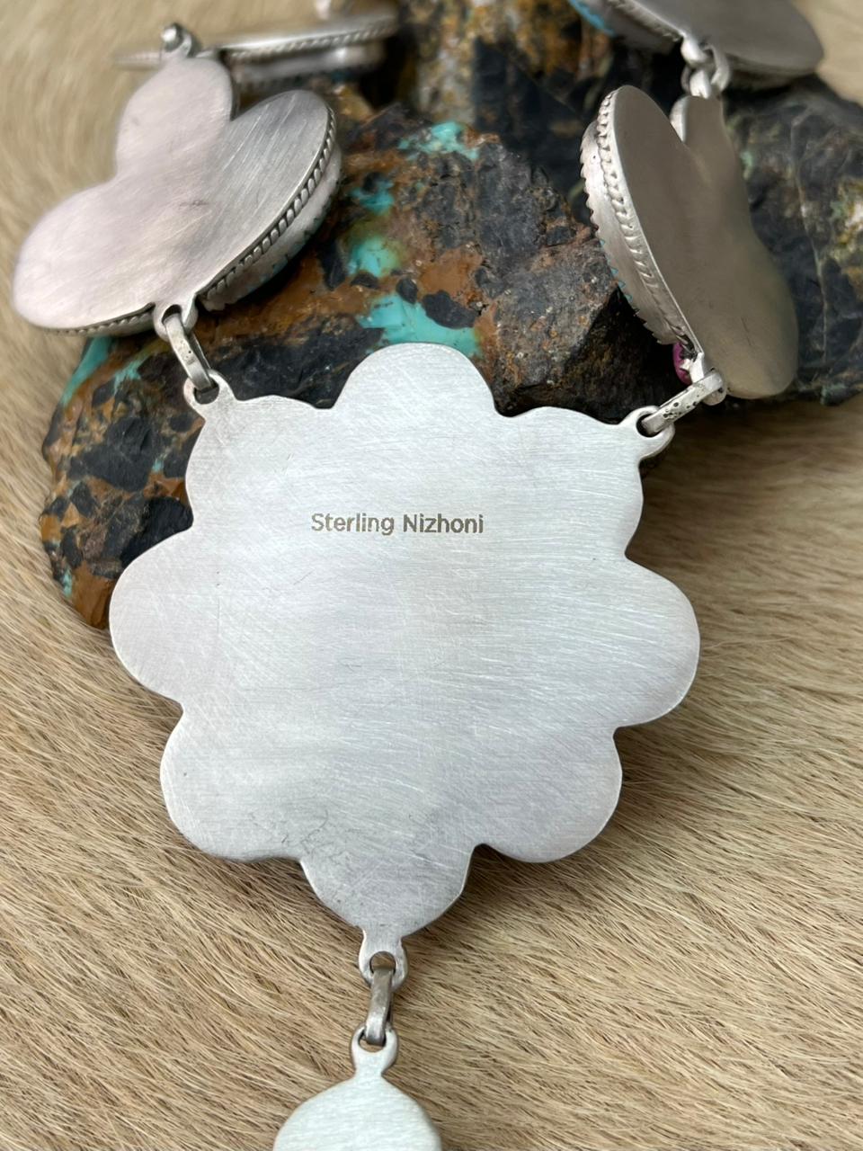 Handmade Sterling Silver Cotton Candy Necklace "Signed Nizhoni"