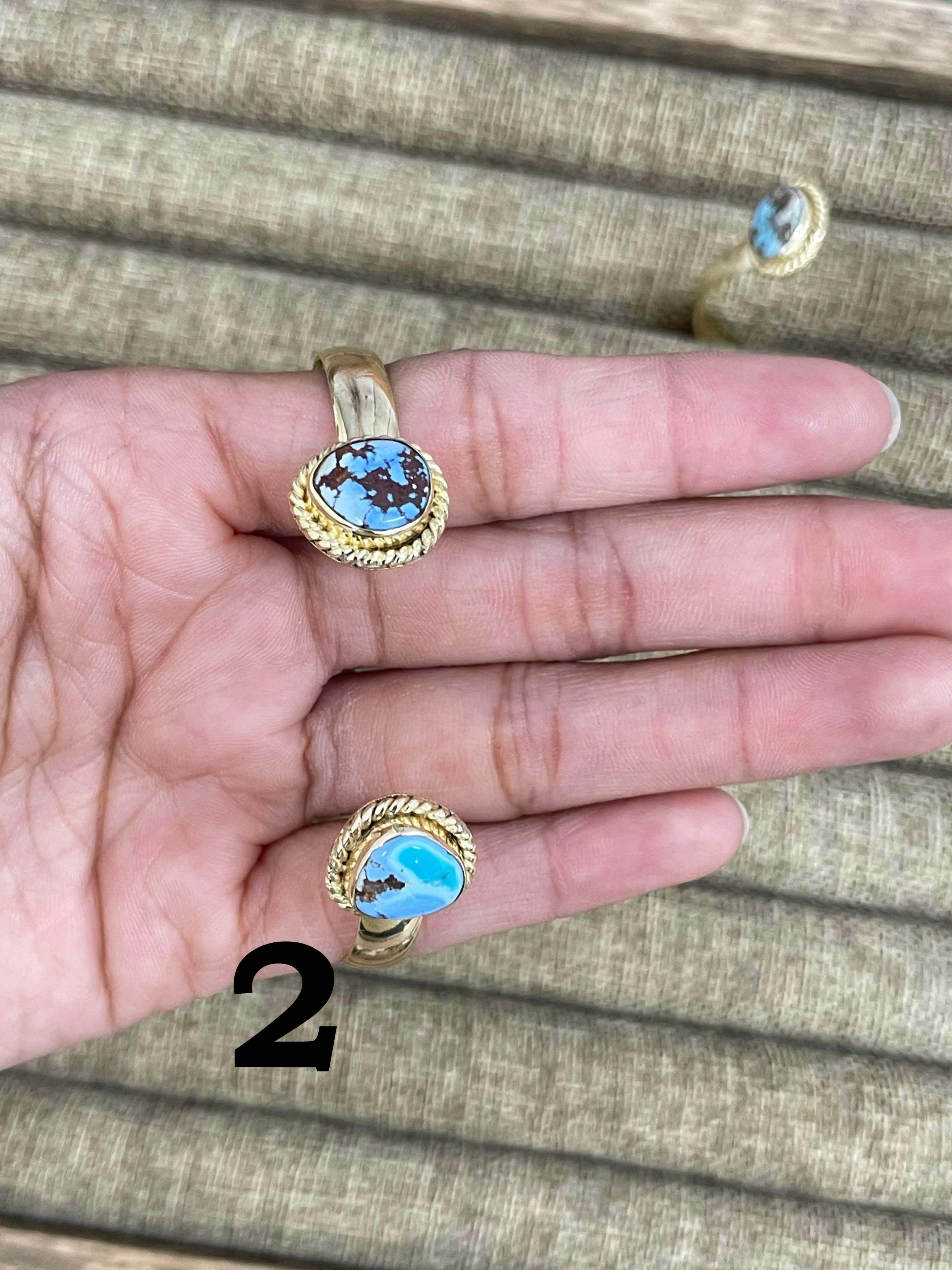 “The Golden Collection” Handmade Natural Gold Plated Golden Hills Turquoise Cuff Bracelet