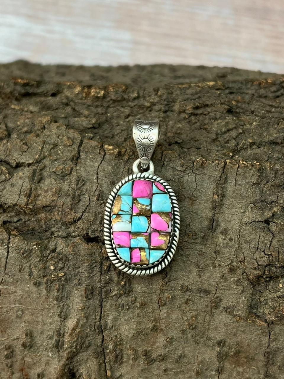 Handmade Sterling Silver Cotton Candy Pendant "Signed Nizhoni"