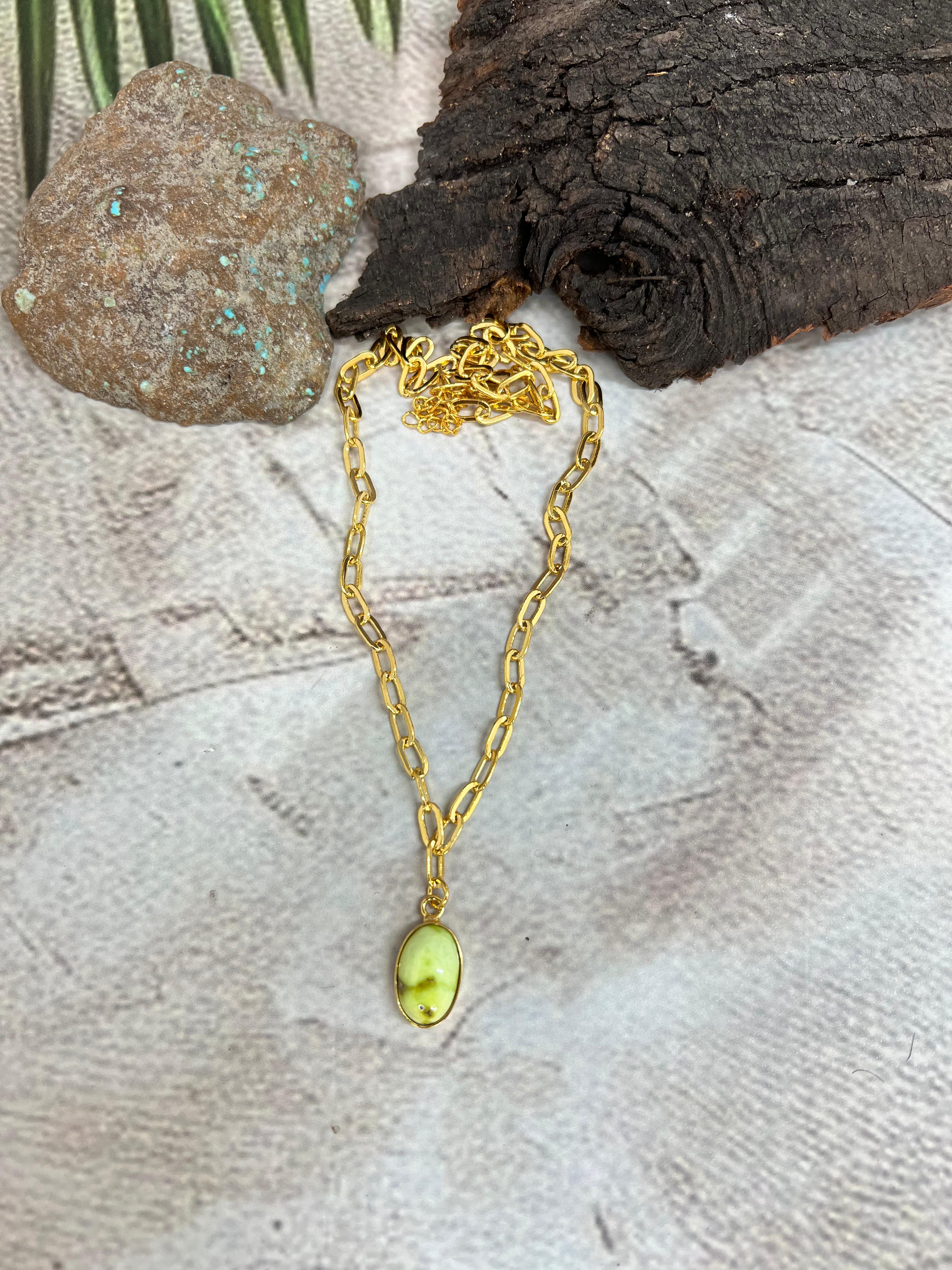 “The Golden Collection” Handmade Natural Palomino Turquoise Necklace