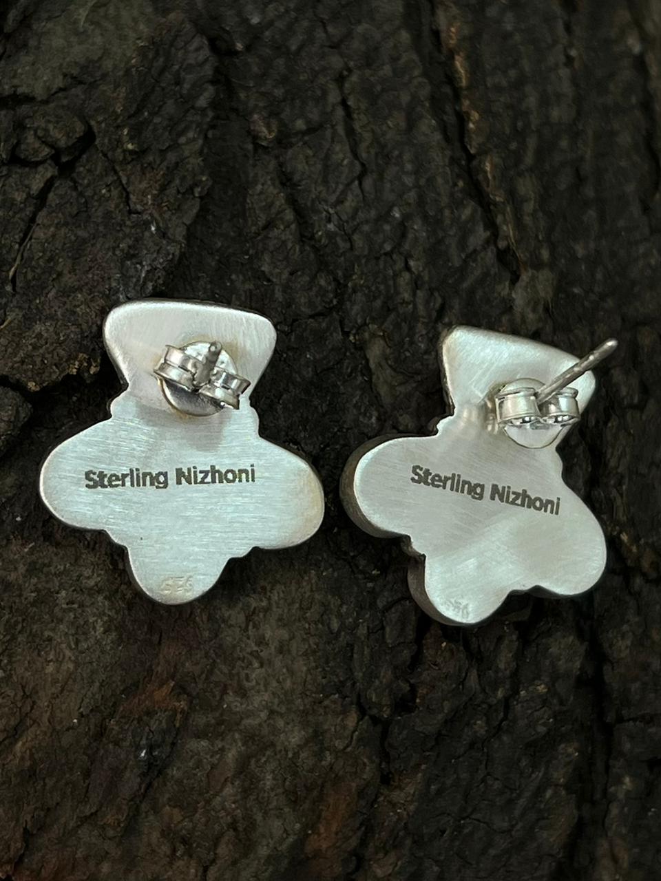 Handmade Sterling Silver Cotton Candy Post Studs Earrings "Signed Nizhoni"