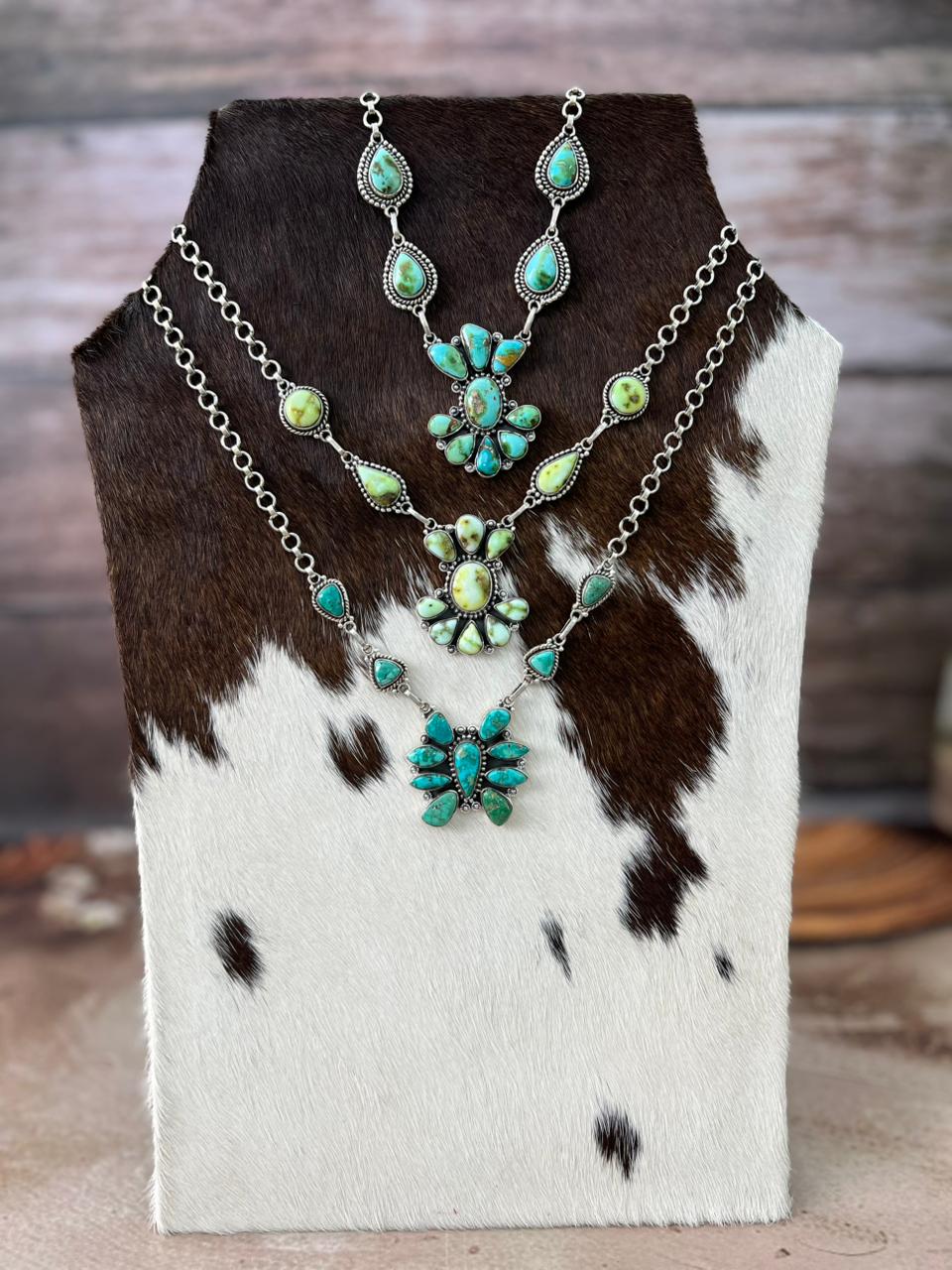 Handmade Sterling Silver Multi Stone Necklace "Signed Nizhoni"