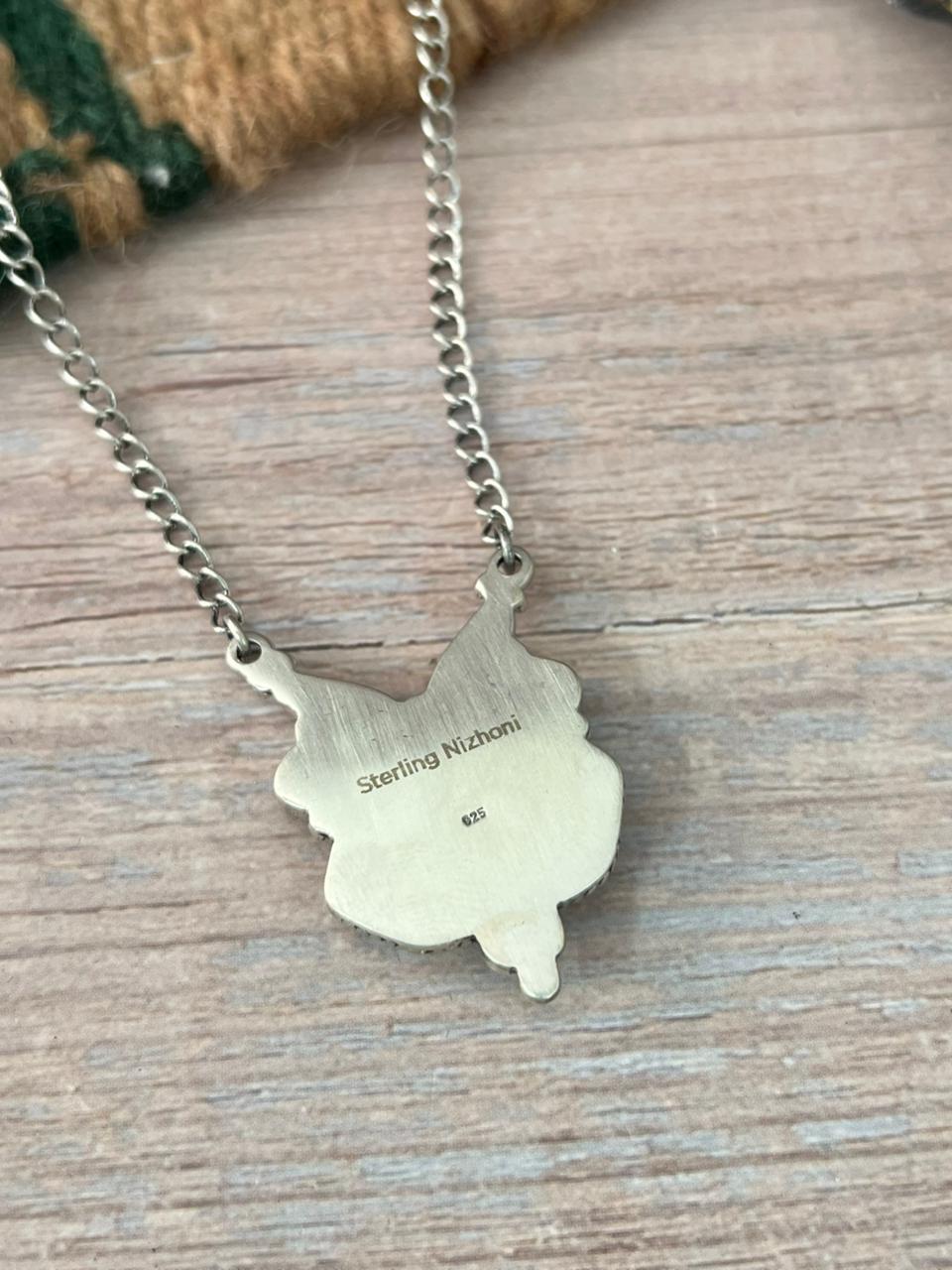 Handmade Sterling Silver Mint Dahlia Collection: Necklace "Signed Nizhoni"