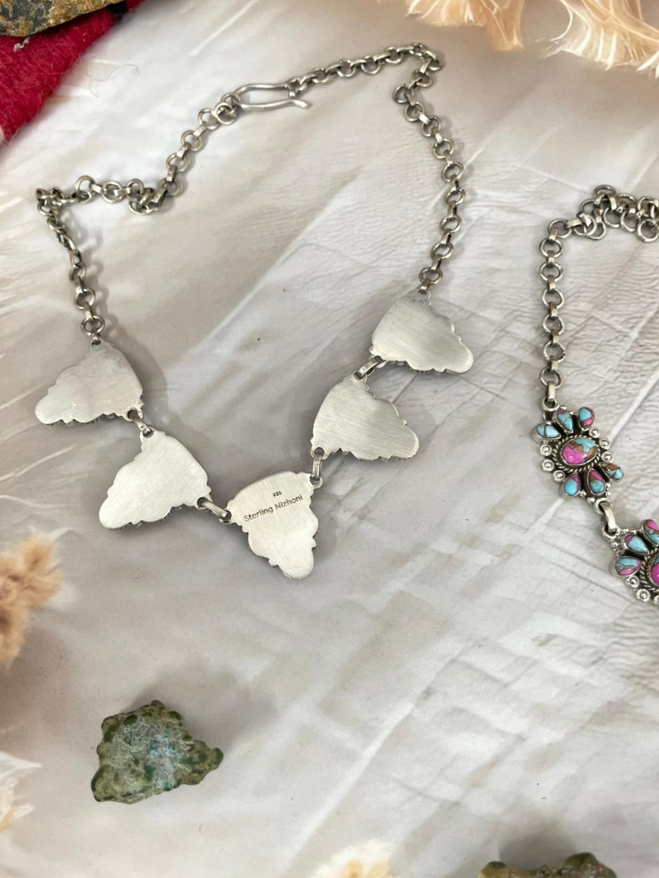 Handmade Sterling Silver Cotton Candy Necklace "Signed Nizhoni"