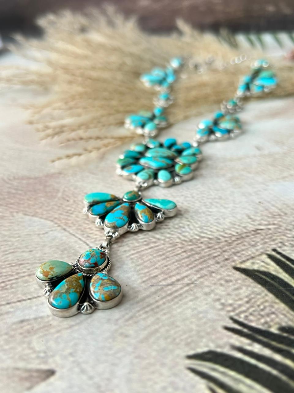 Handmade Sterling Silver Santa Maria Turquoise Choker Necklace "Signed Nizhoni"