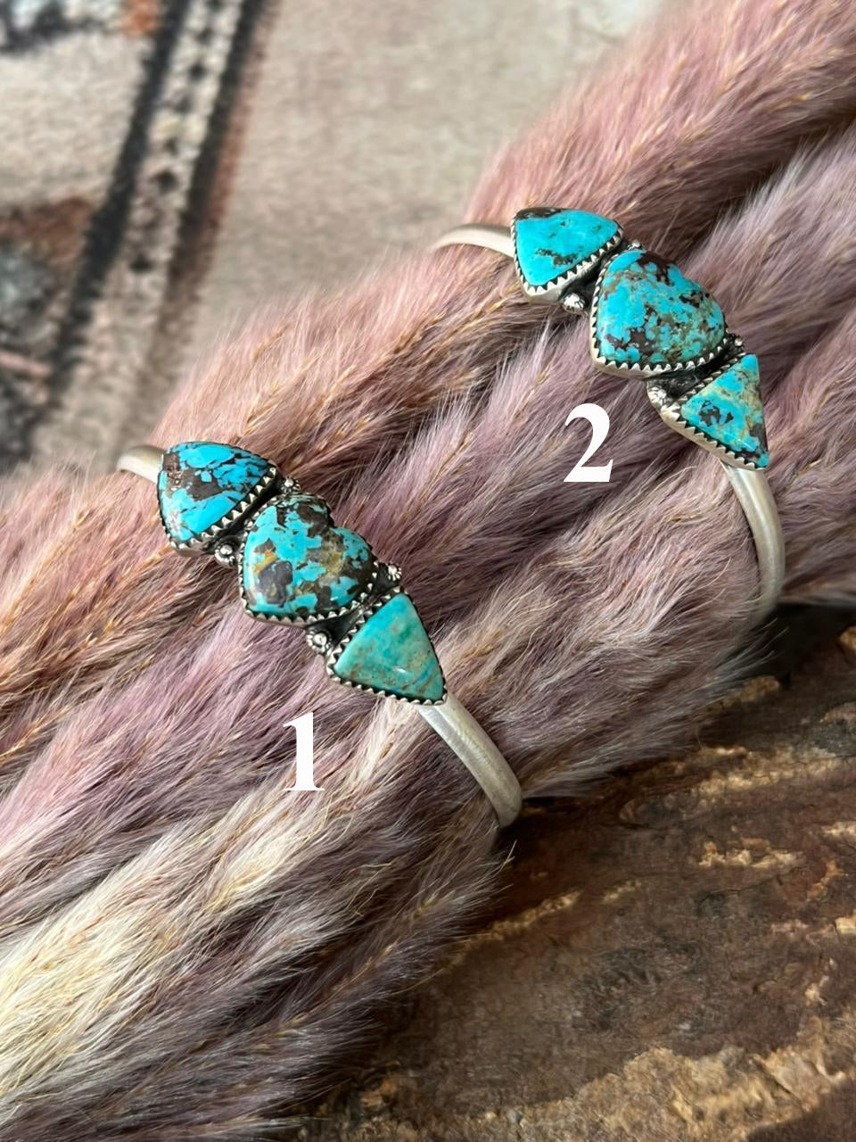 Handmade Sterling Silver Manassa Turquoise Collection: Cuff Bracelet "Signed Nizhoni"
