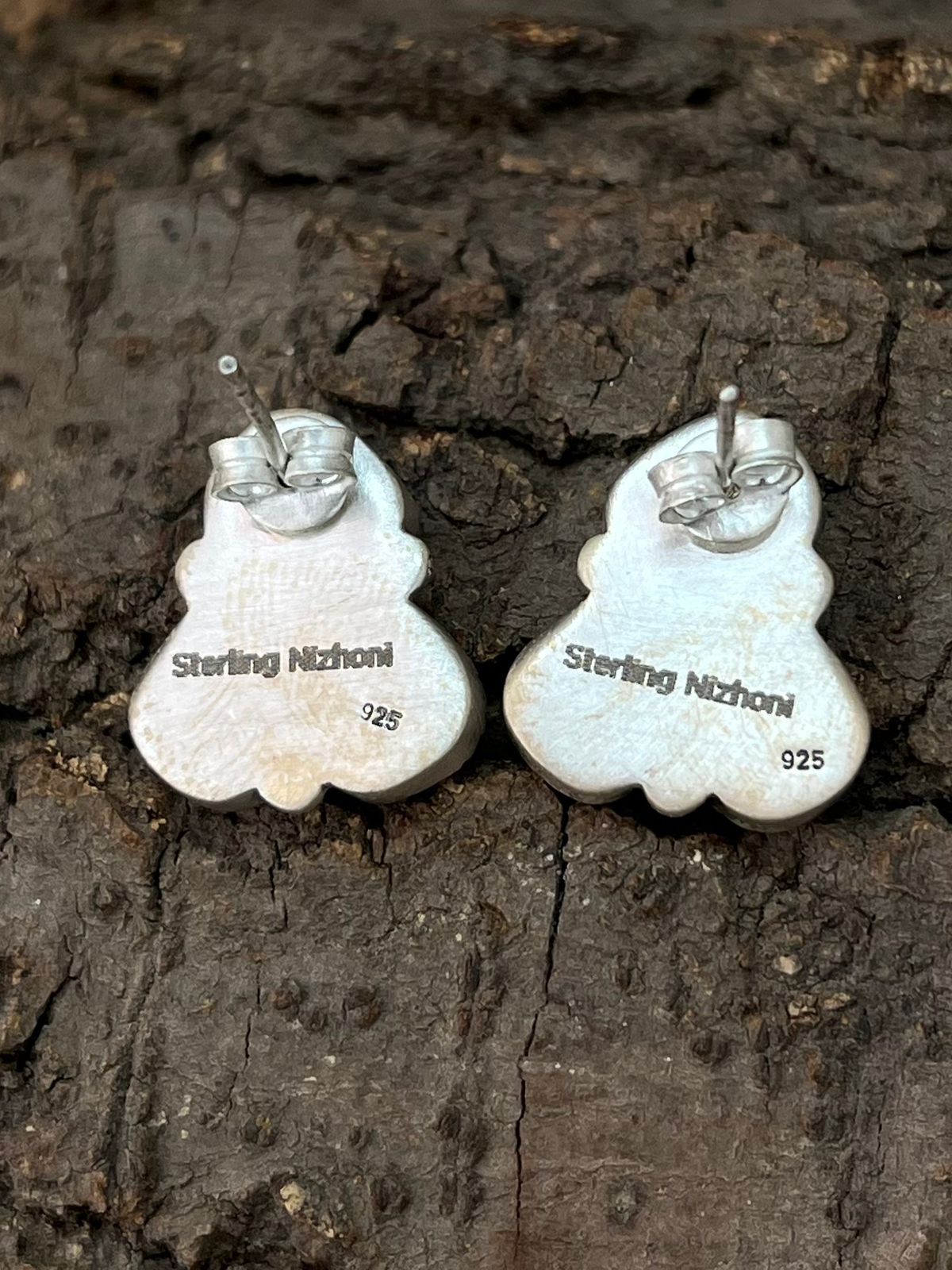 Handmade Sterling Silver Hot Pink Post Studs Earrings "Signed Nizhoni"