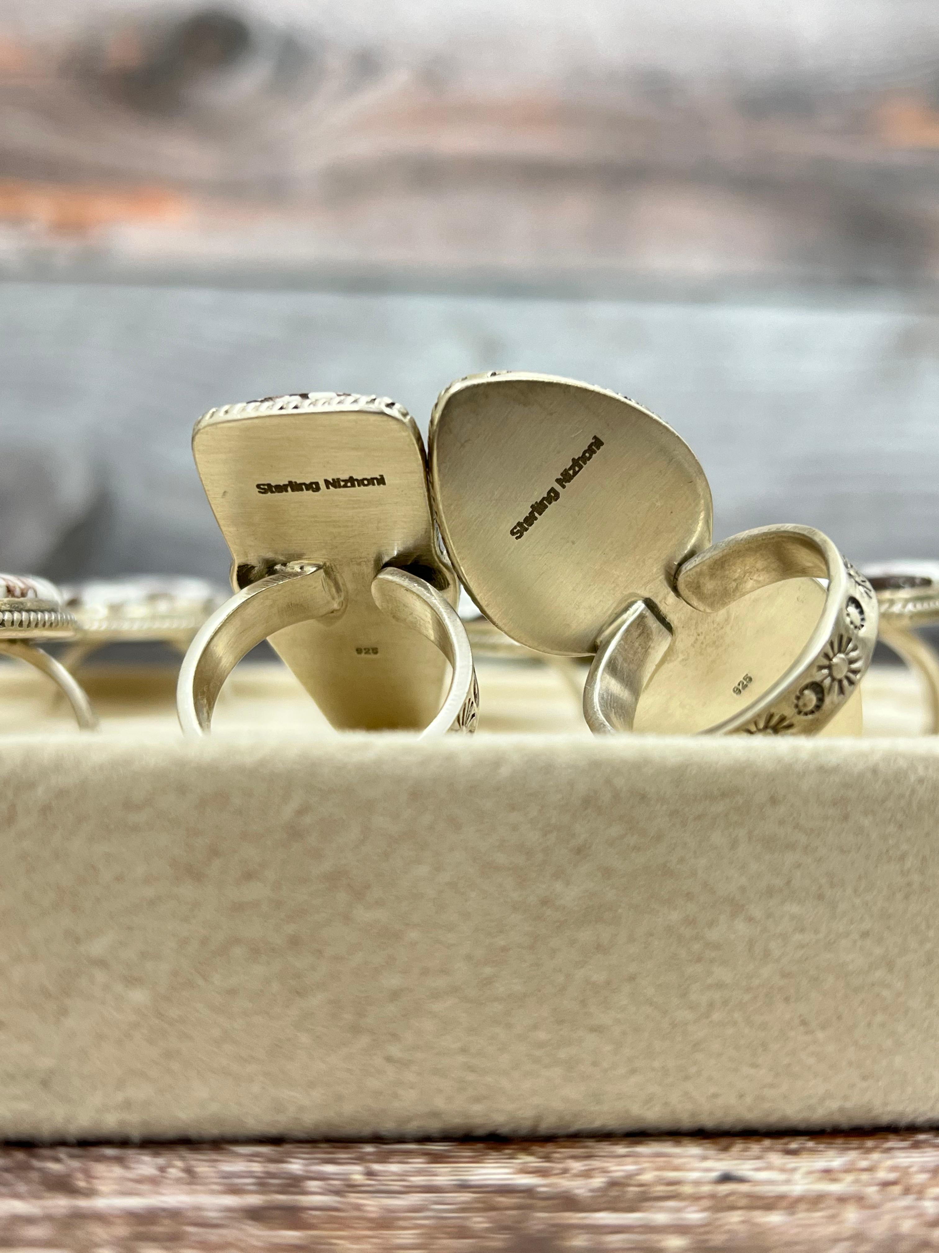 Handmade Sterling Silver Wild Horse Adjustable Ring with Signed Nizhoni