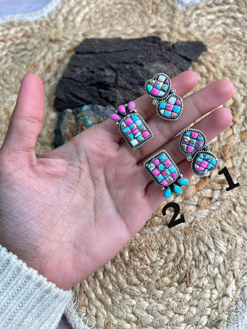 Handmade Sterling Silver Cotton Candy Cuff Bracelet "Signed Nizhoni"