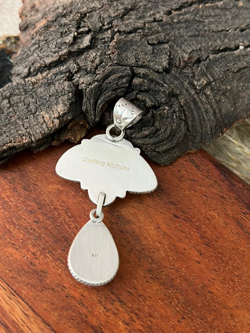 Handmade Sterling Silver Sierra Bella with Palomino Turquoise Collection: Pendant "Signed Nizhoni"