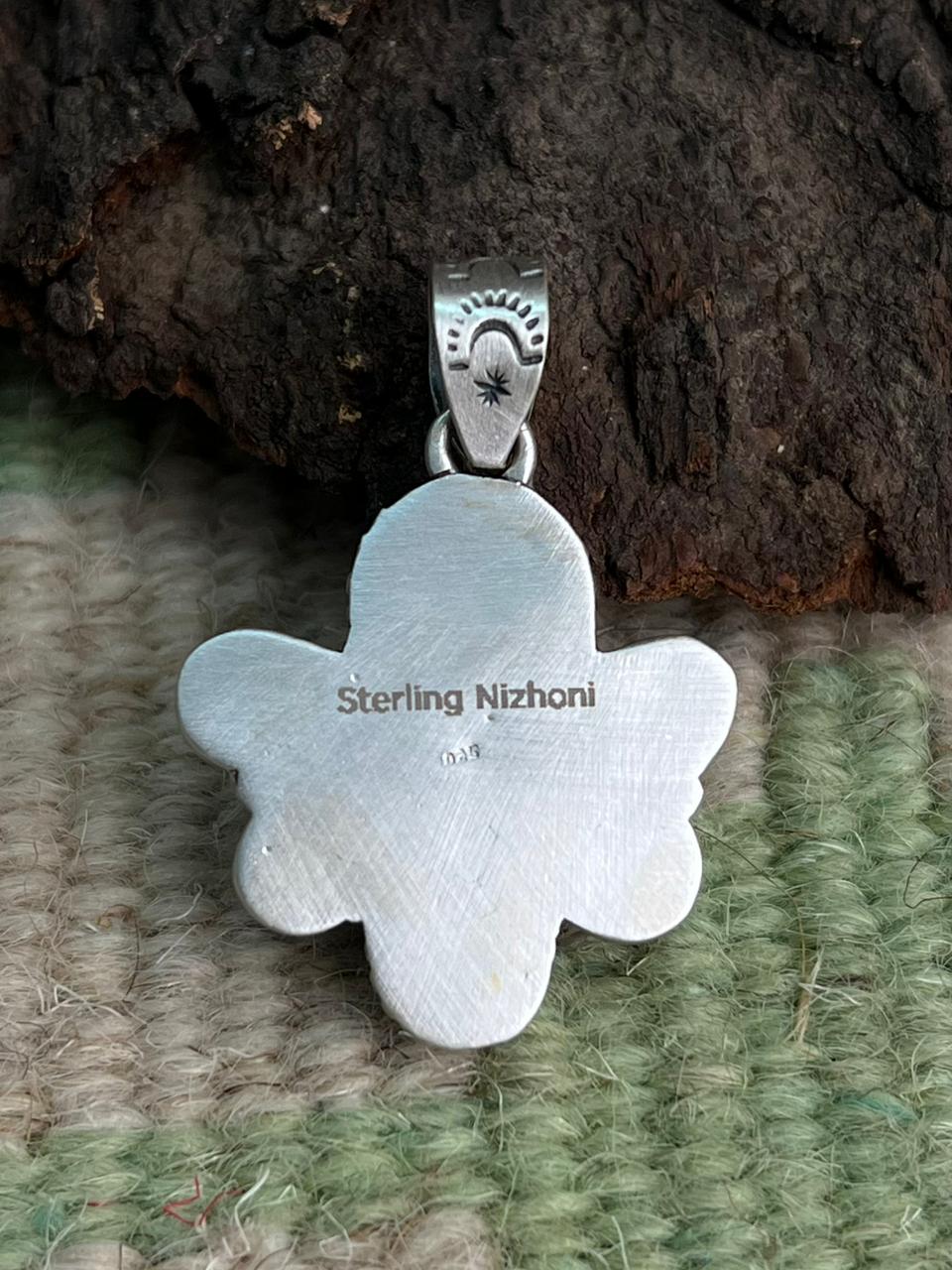 Handmade Sterling Silver White Water Pendant "Signed Nizhoni"