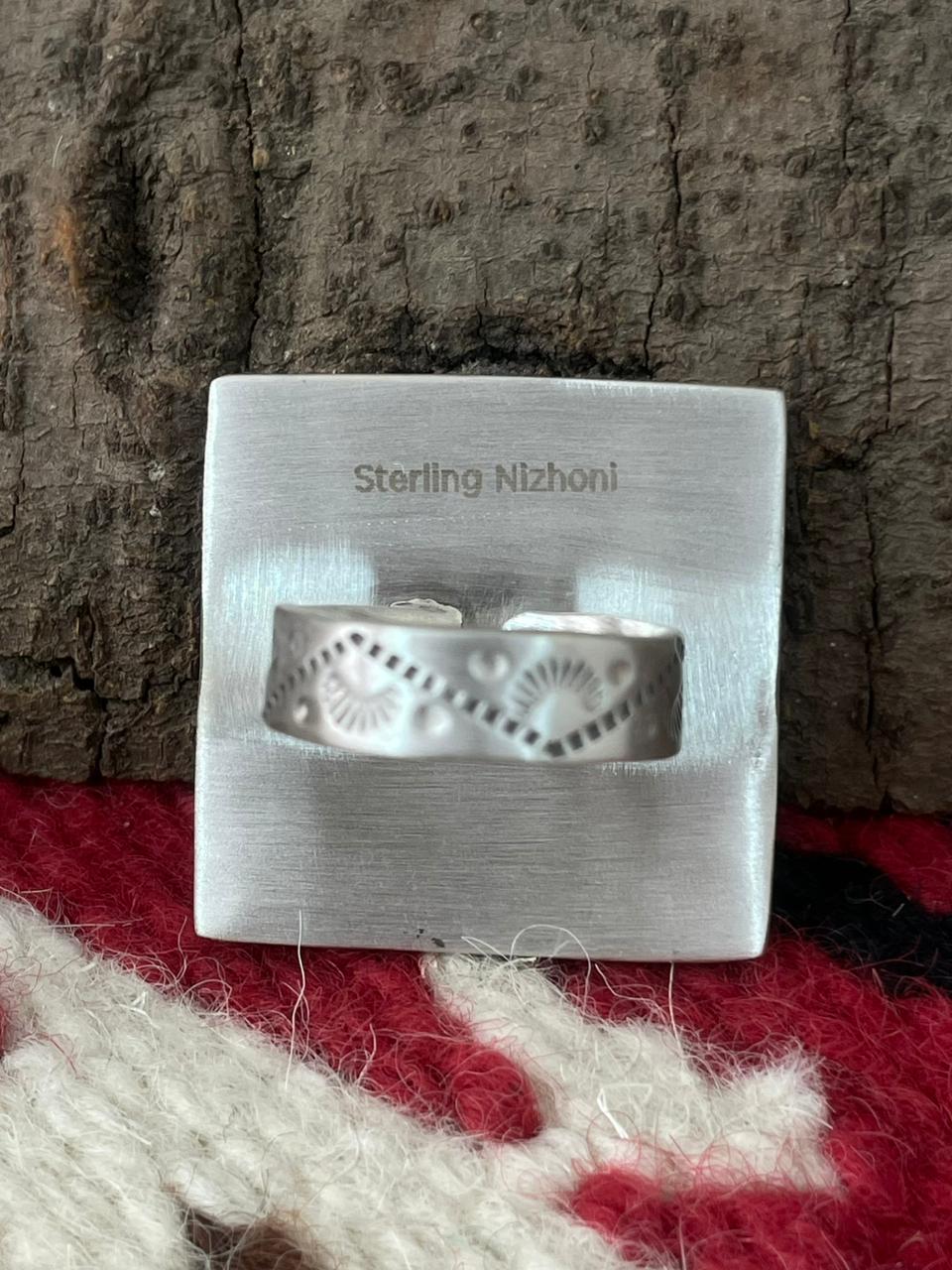 Handmade Sterling Silver Dahlia Rose With Emerald Valley Turquoise Ring "Signed Nizhoni"