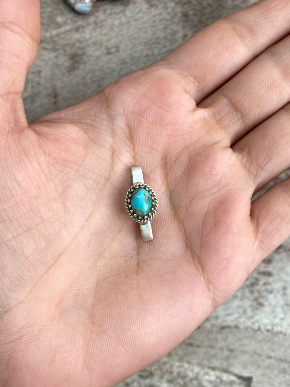 Handmade Sterling Silver Kingman Turquoise Watch Charms with Signed Nizhoni