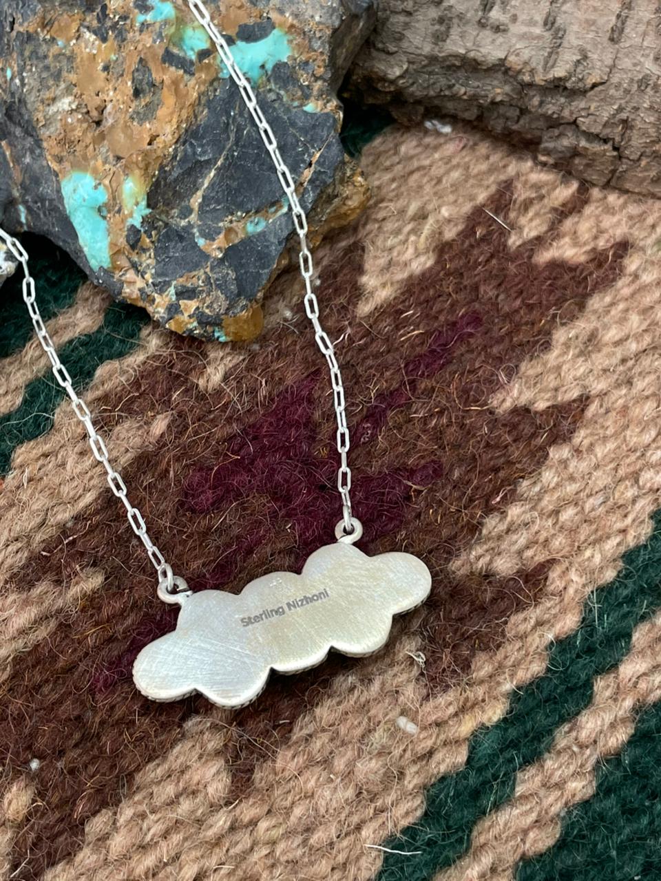 Handmade Sterling Silver Cotton Candy Necklace "Signed Nizhoni"