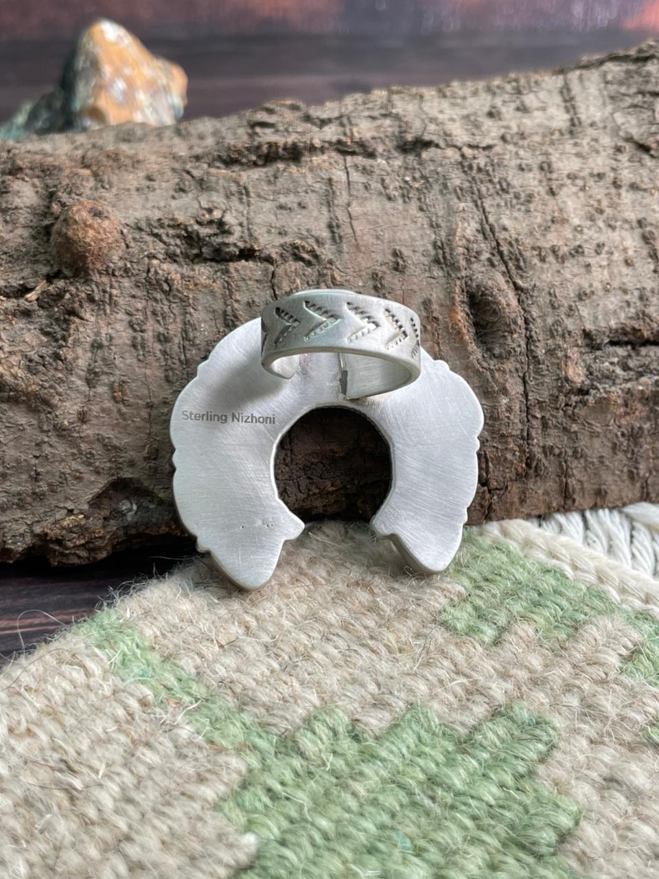 Handmade Sterling Silver Cotton Candy Naja Adjustable Ring "Signed Nizhoni"