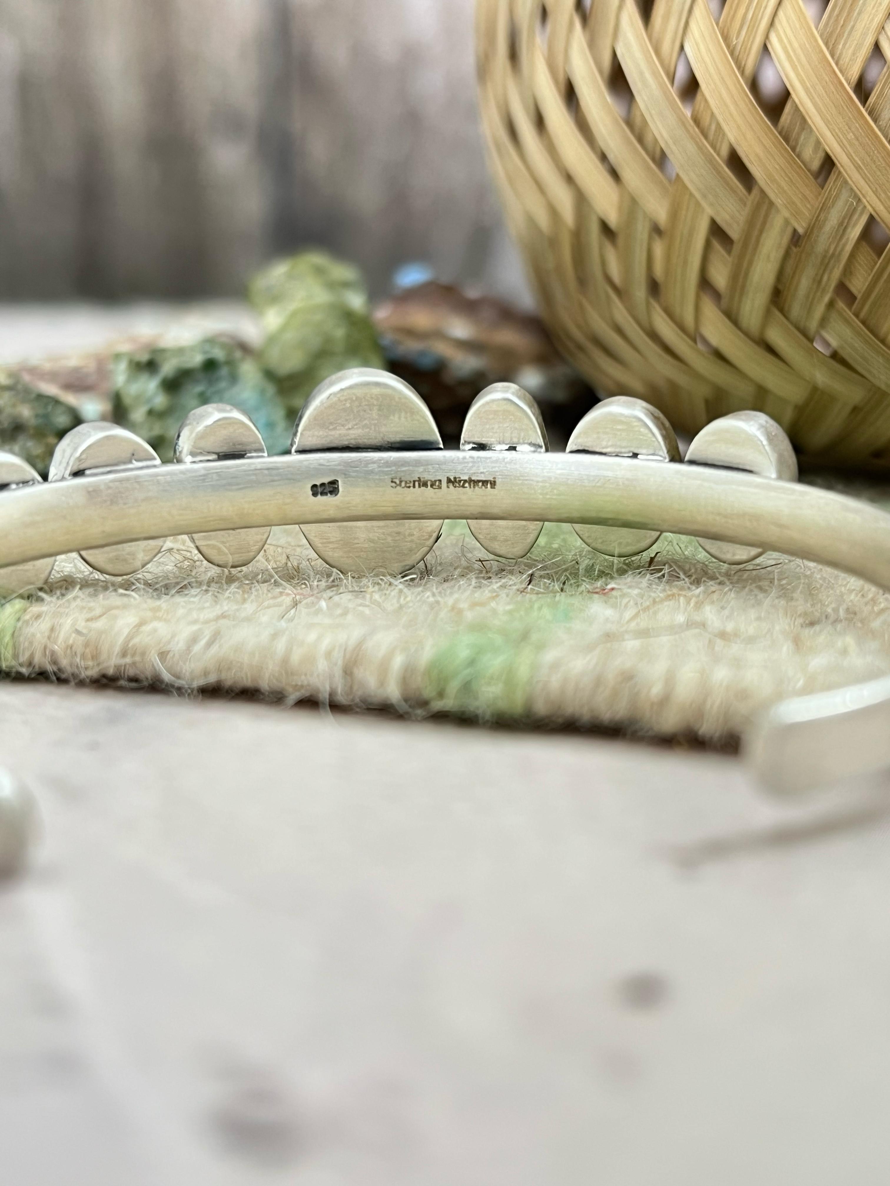 Handmade Sterling Silver Honey Dahlia with South Hill Bracelet with Signed Nizhoni