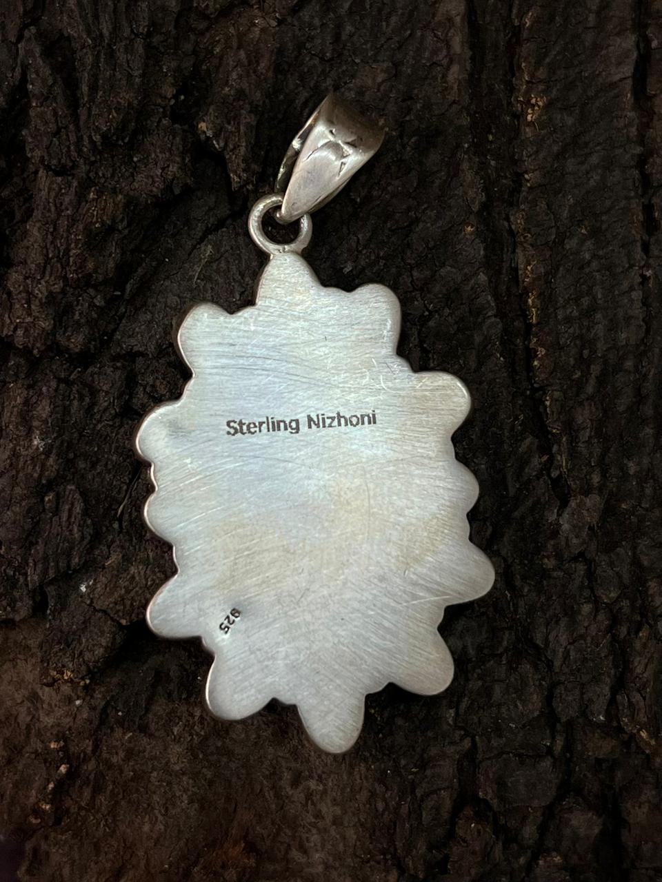 Handmade Sterling Silver Kingman with Wildhorse Pendant "Signed Nizhoni"